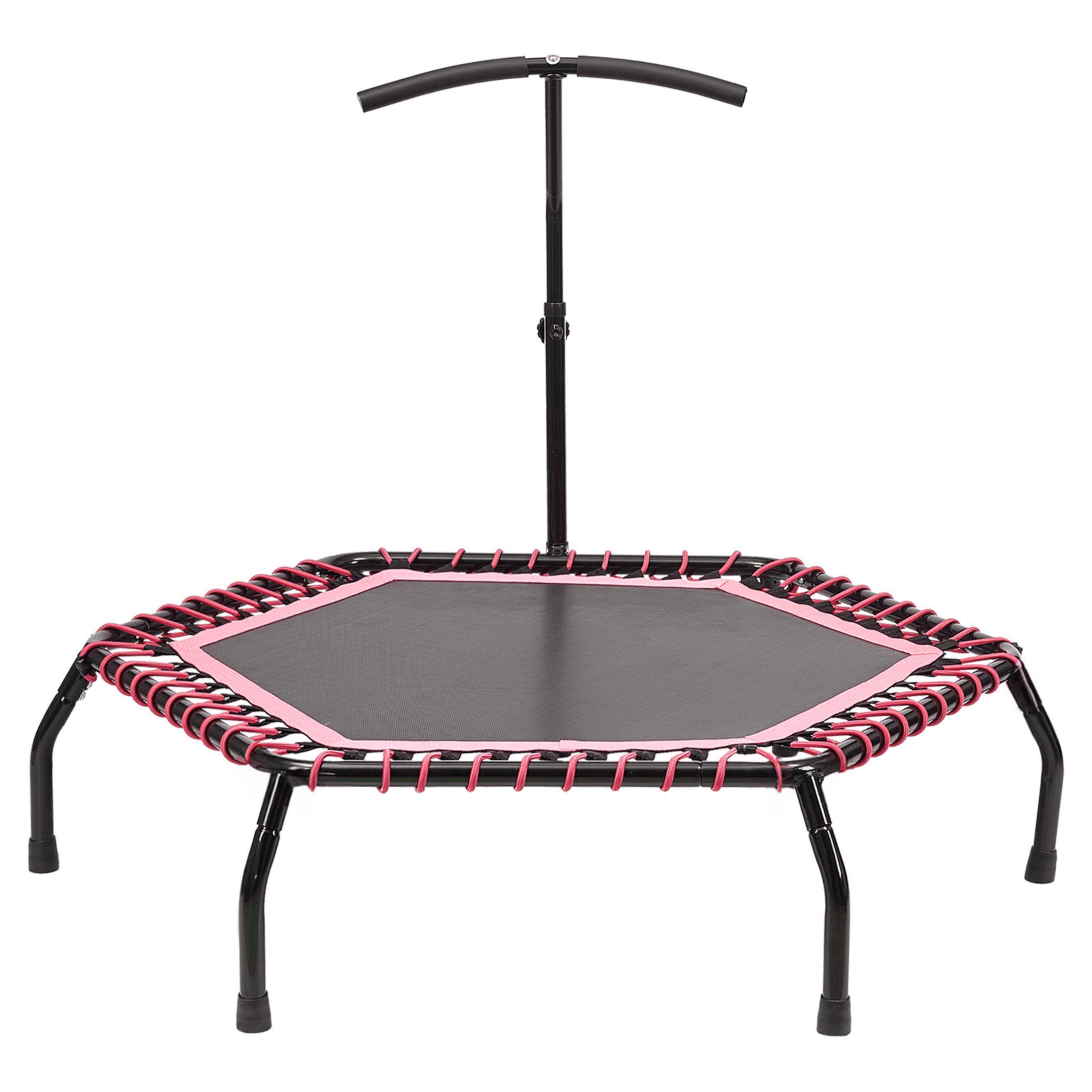 Black/Red - LIFE IDEAS SPORT - 48in Bungee Cords Hexagonal Trampoline - 5