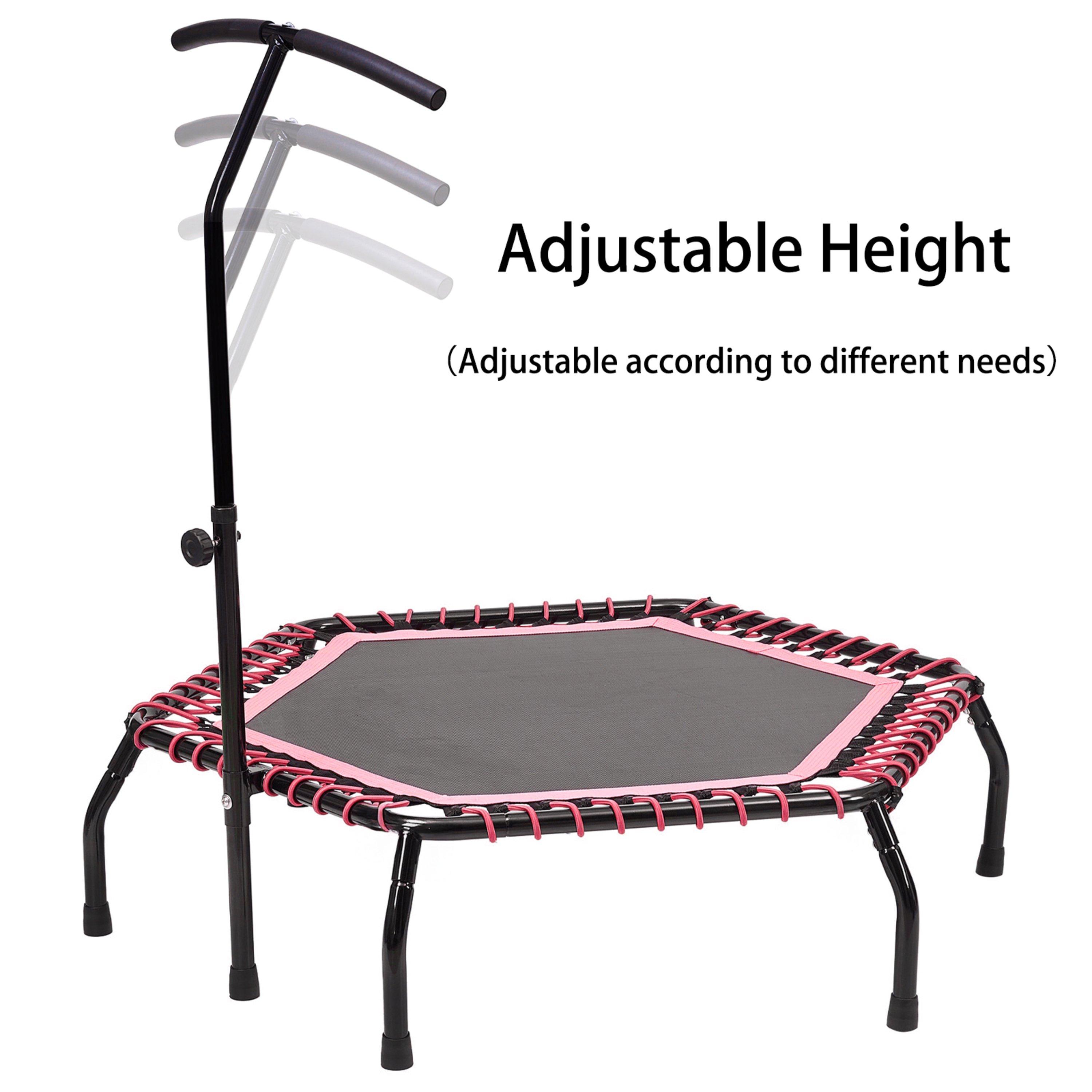 Black/Red - LIFE IDEAS SPORT - 48in Bungee Cords Hexagonal Trampoline - 6