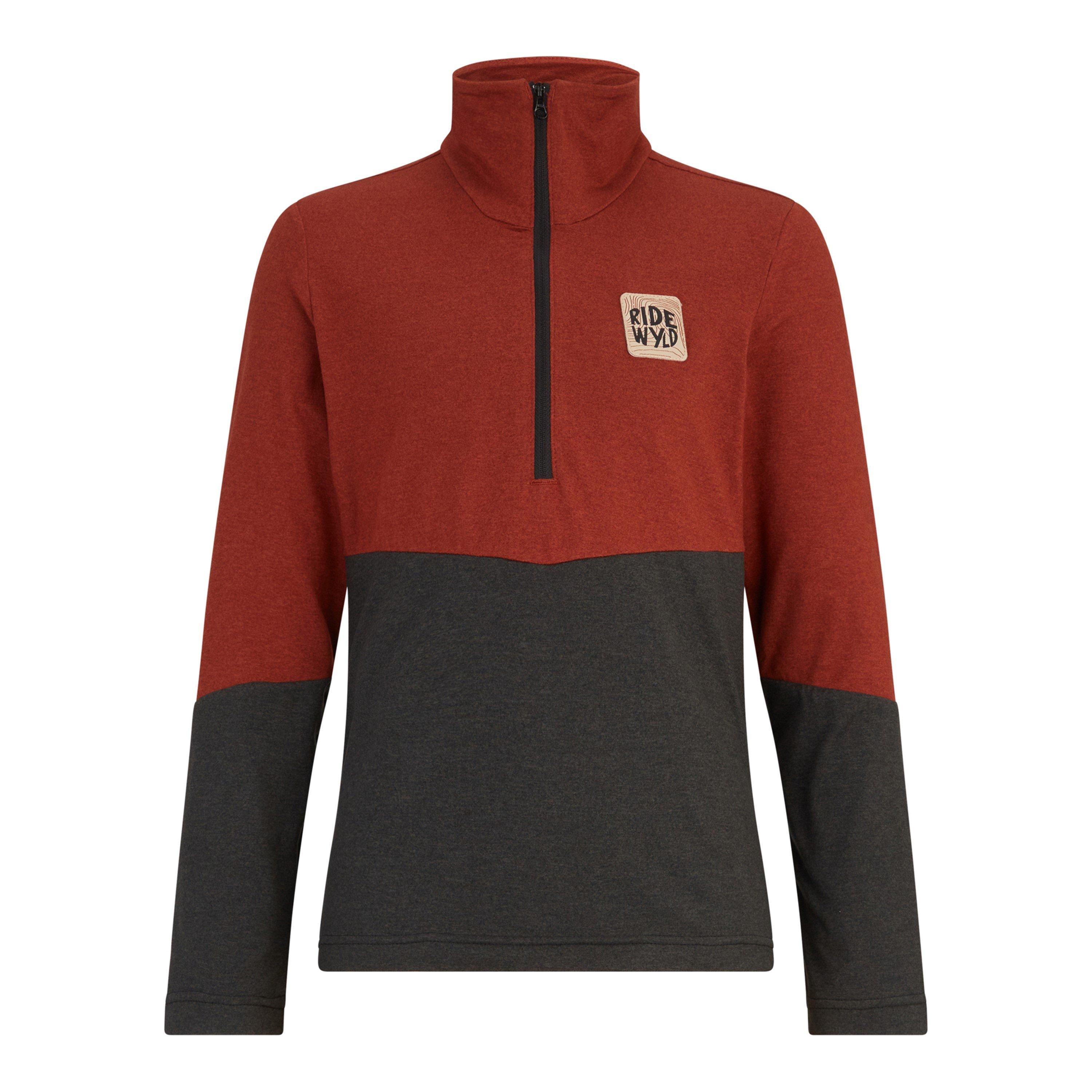 Brown - Ziener - Kids' Jarps Half-Zip Fleece - 1