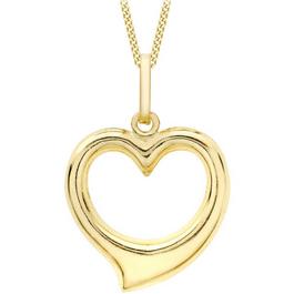 Be You 9ct Gold Open Heart Necklace