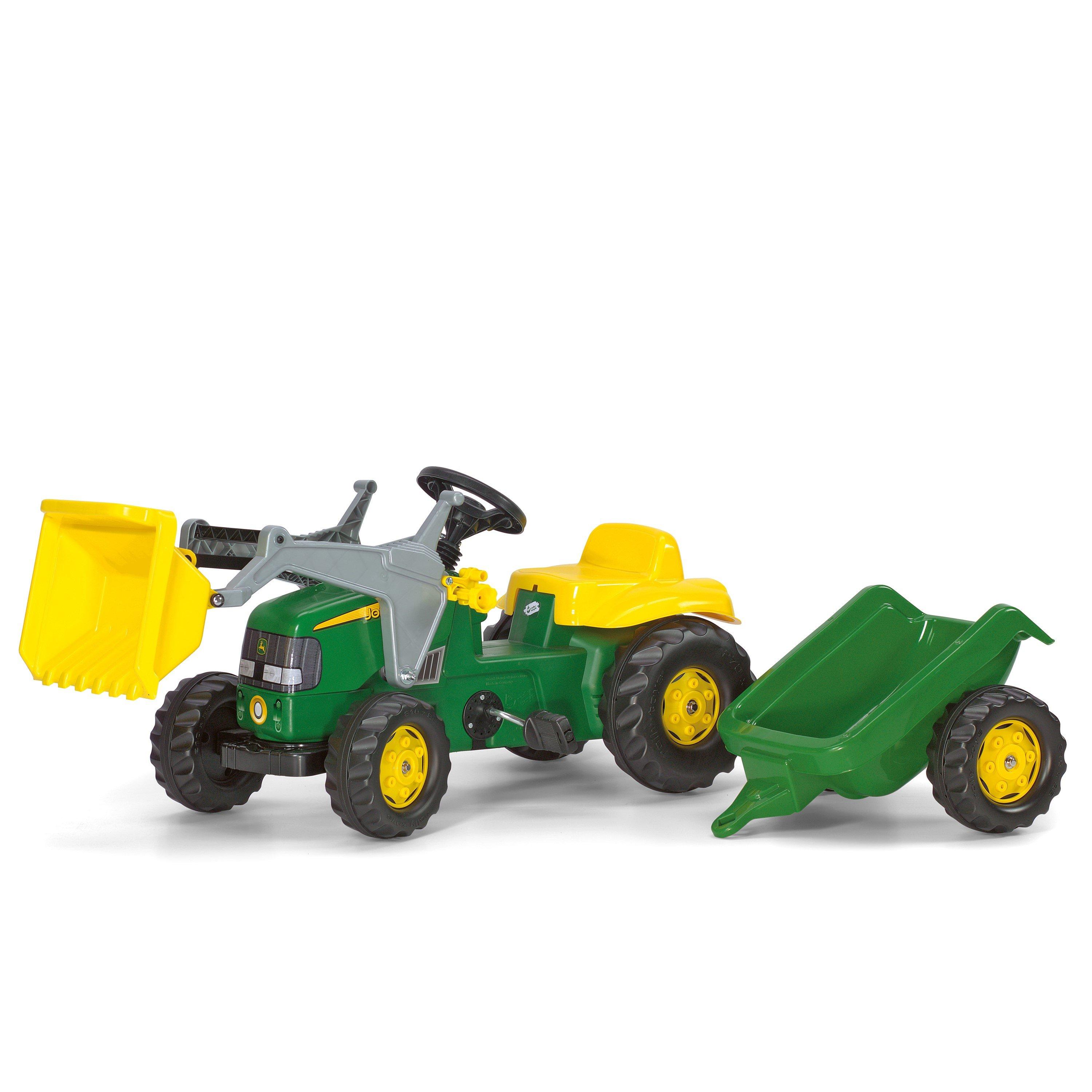 Green - rolly toys - Rolly Kid JD with  Frontloader & Trailer - 2