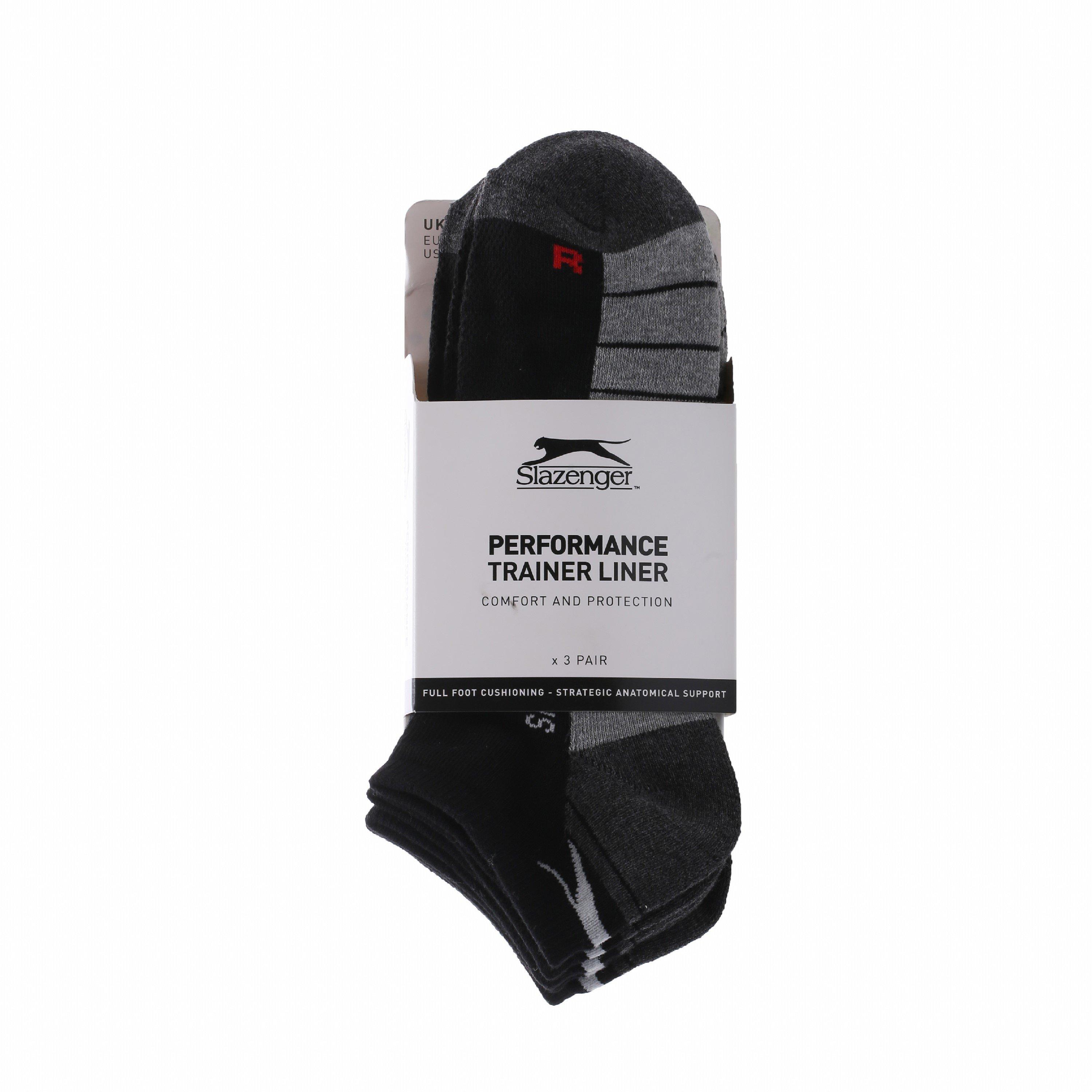 Black - Slazenger - 3 Pack Trainer Socks Mens - 2