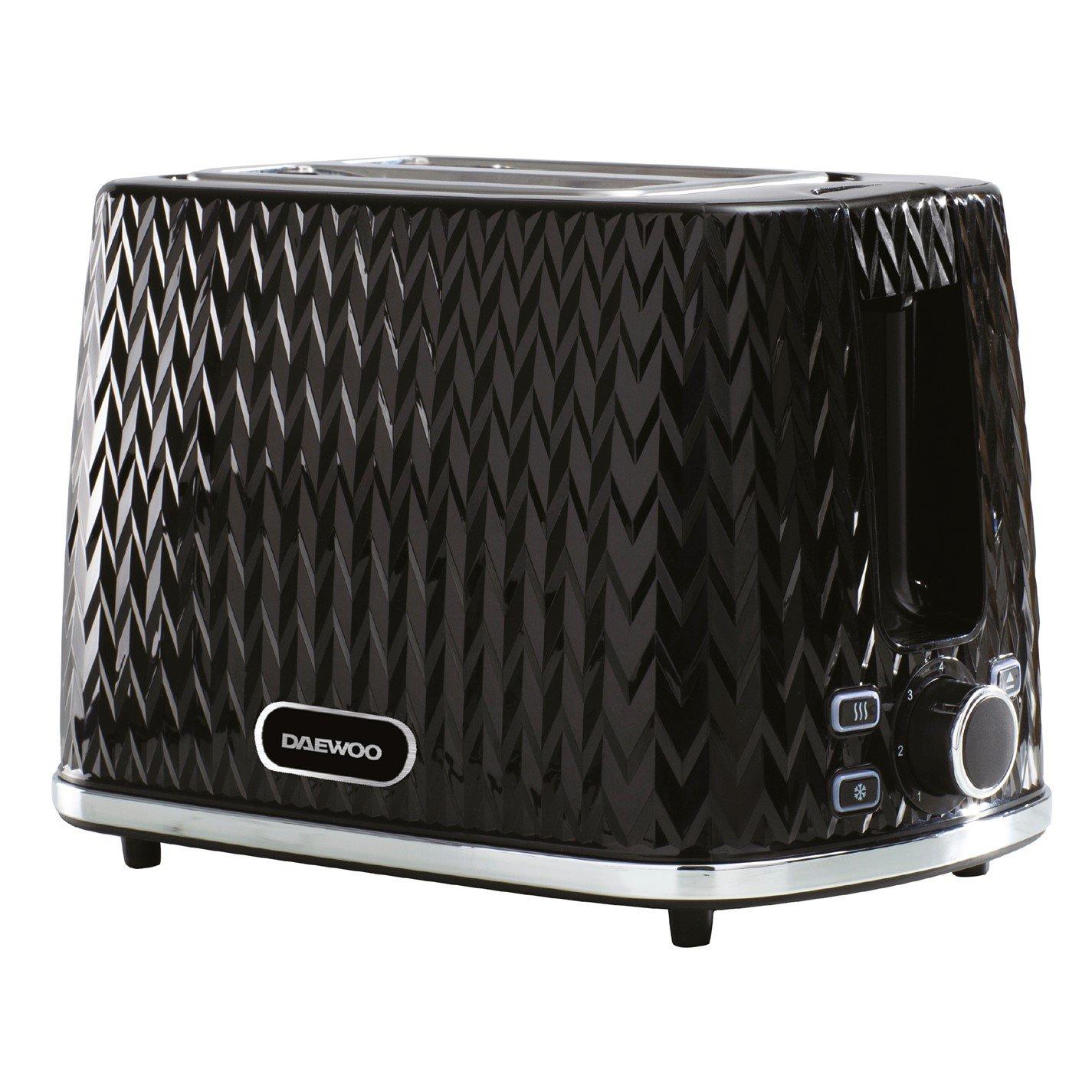 Black - Daewoo Electricals - Black Argyle 2 Slice Toaster - 1