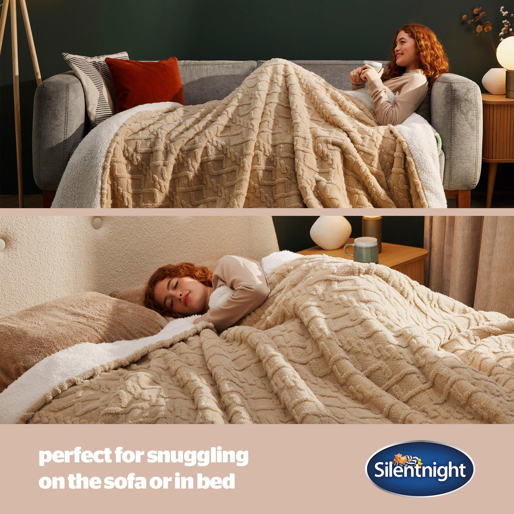 Natural - Silentnight - Snugsie Cable Knit Blanket - 6