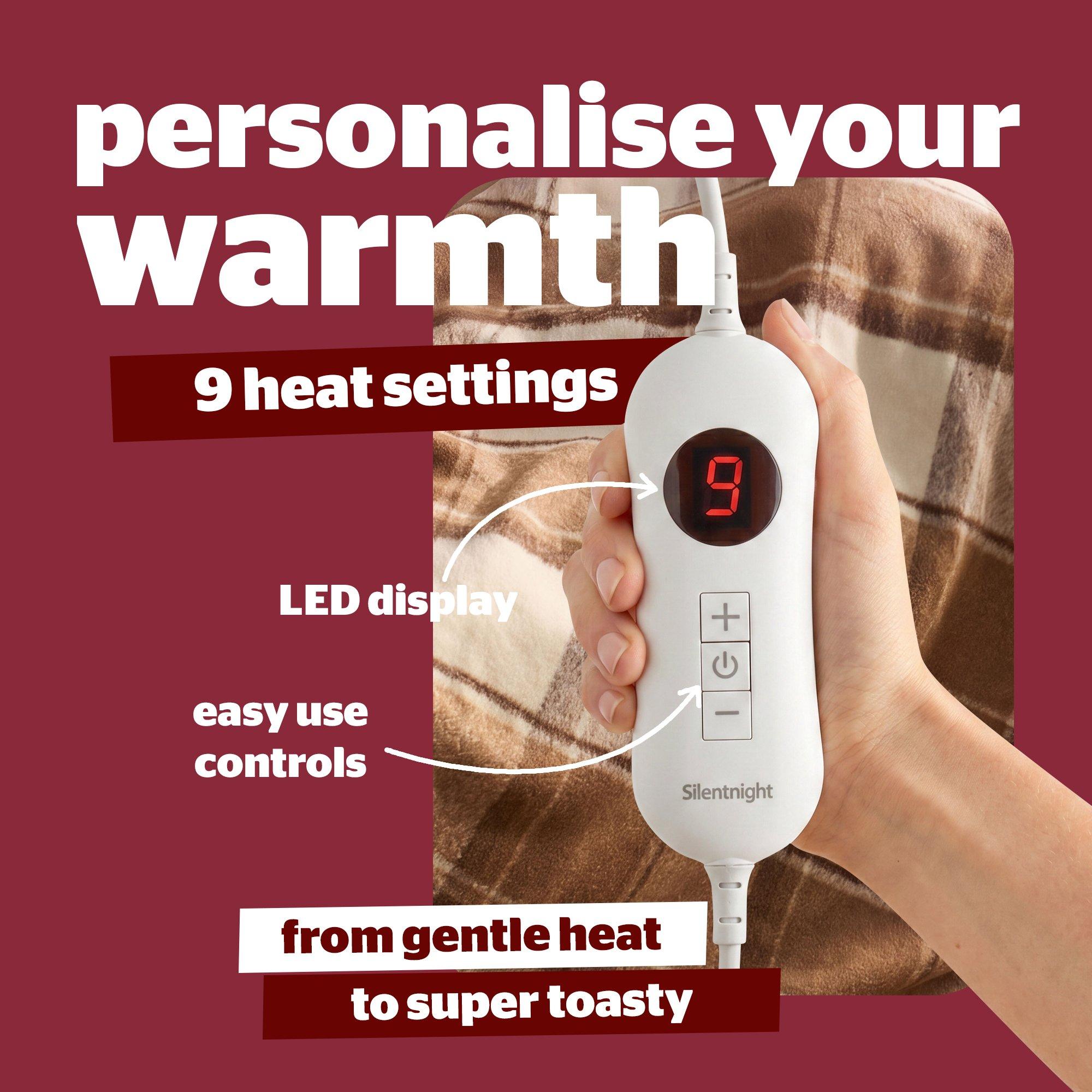 Check - Silentnight - Sherpa Check Fleece Heated Throw - 5
