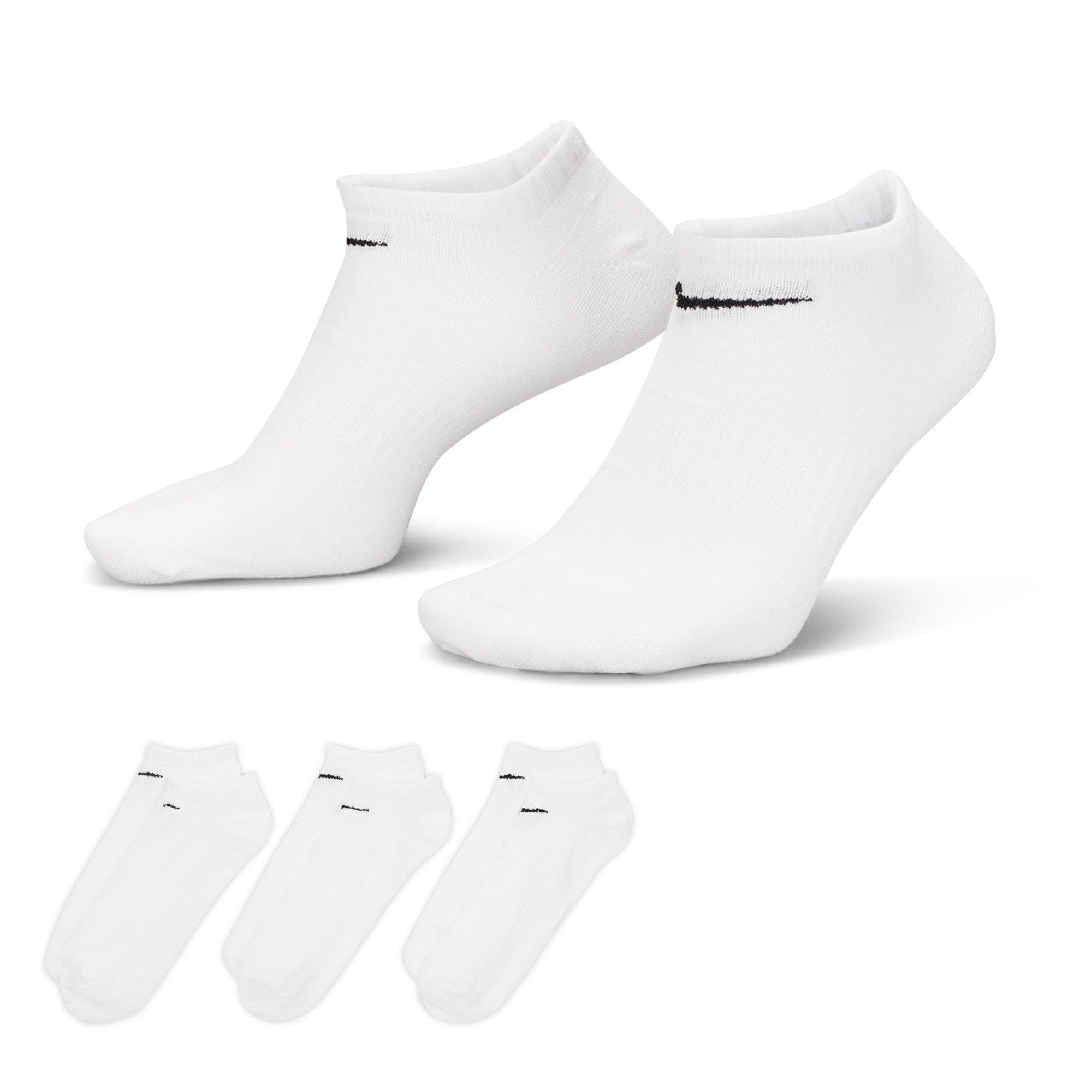 Nike Men's 3 Pack No Show Socks - White/Black - 11-14 (XL)