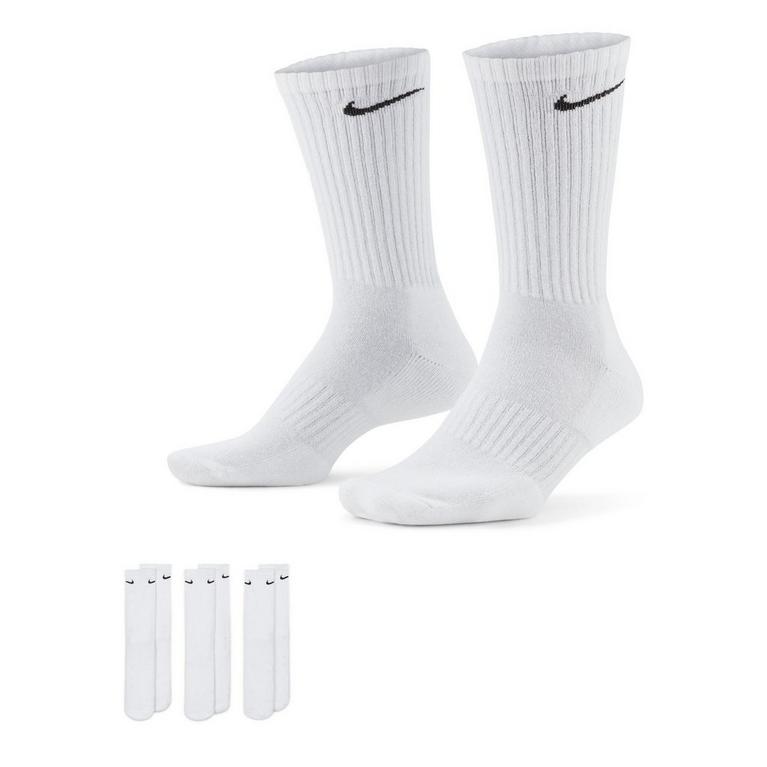 Blanc/Noir - Nike - Everyday 3 Pack Cotton Cushioned Crew Socks Mens - 1