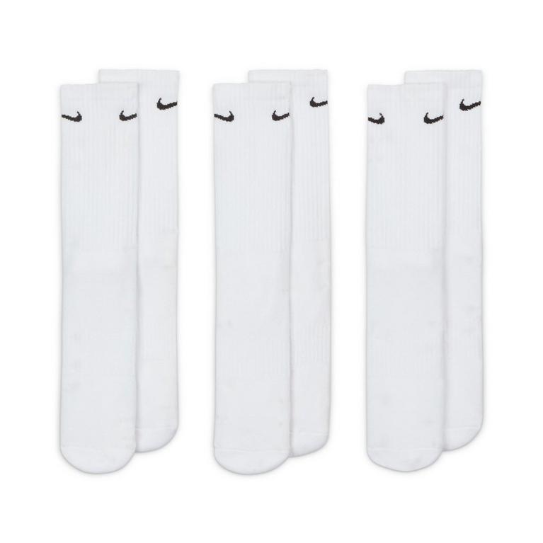 Blanc/Noir - Nike - Everyday 3 Pack Cotton Cushioned Crew Socks Mens - 3