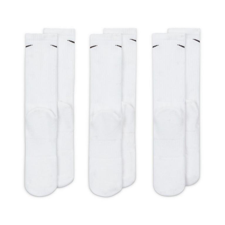 Blanc/Noir - Nike - Everyday 3 Pack Cotton Cushioned Crew Socks Mens - 4