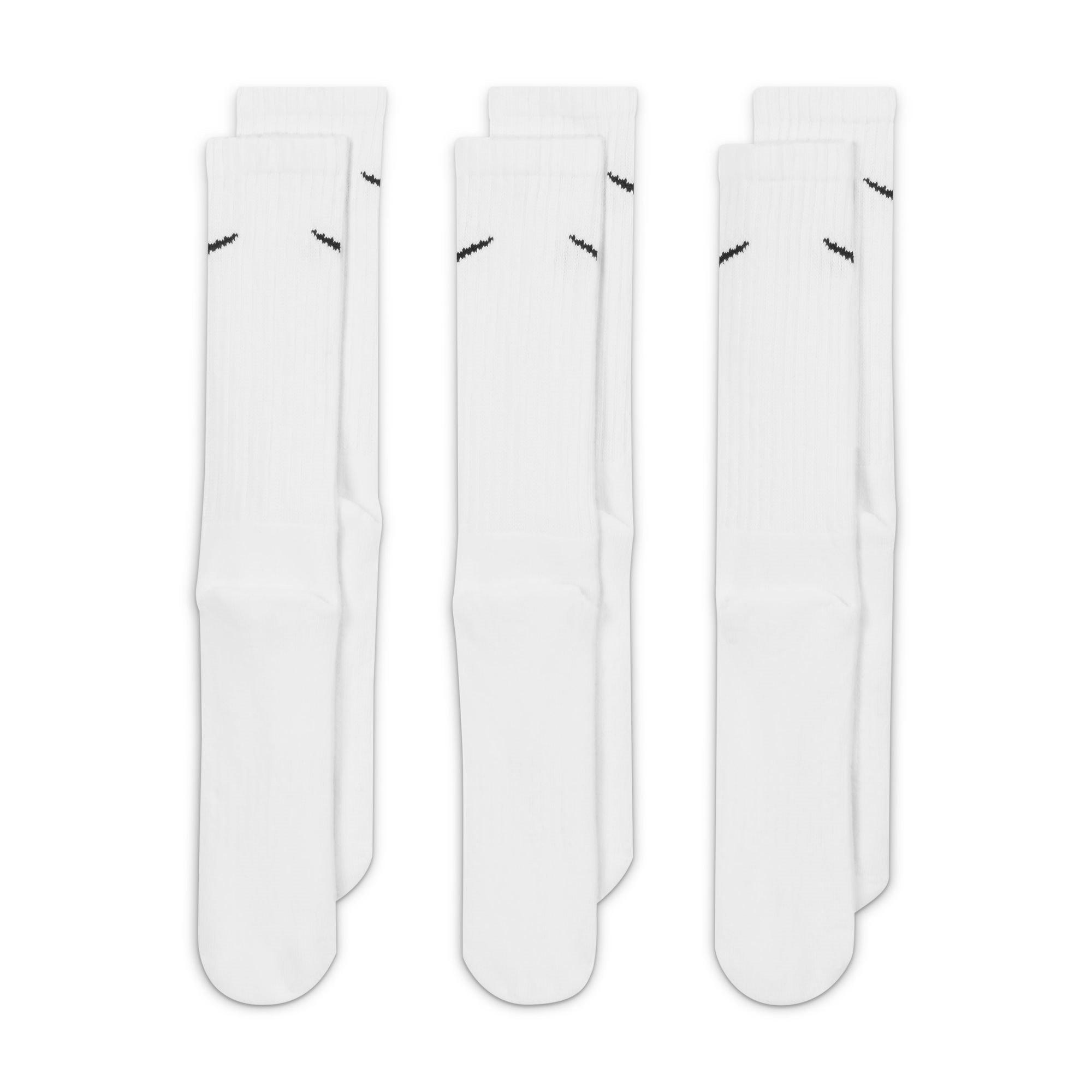 Bianco/Nero - Nike - Everyday 3 Pack Cotton Cushioned Crew Socks - 7