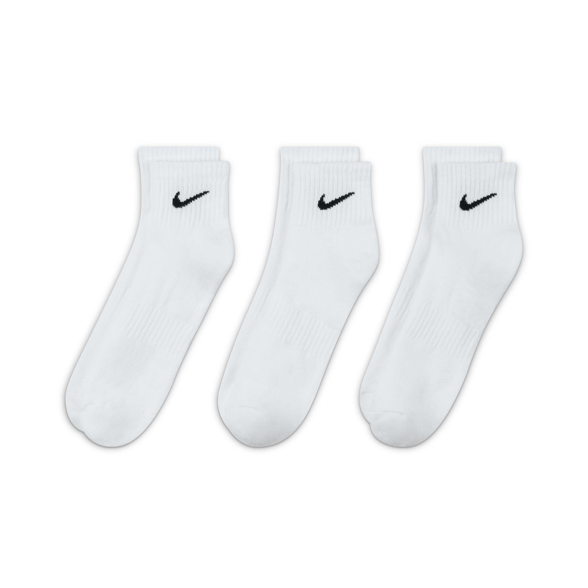 White/Black - Nike - Everyday Cushioned Ankle Socks 3 Pack - 4