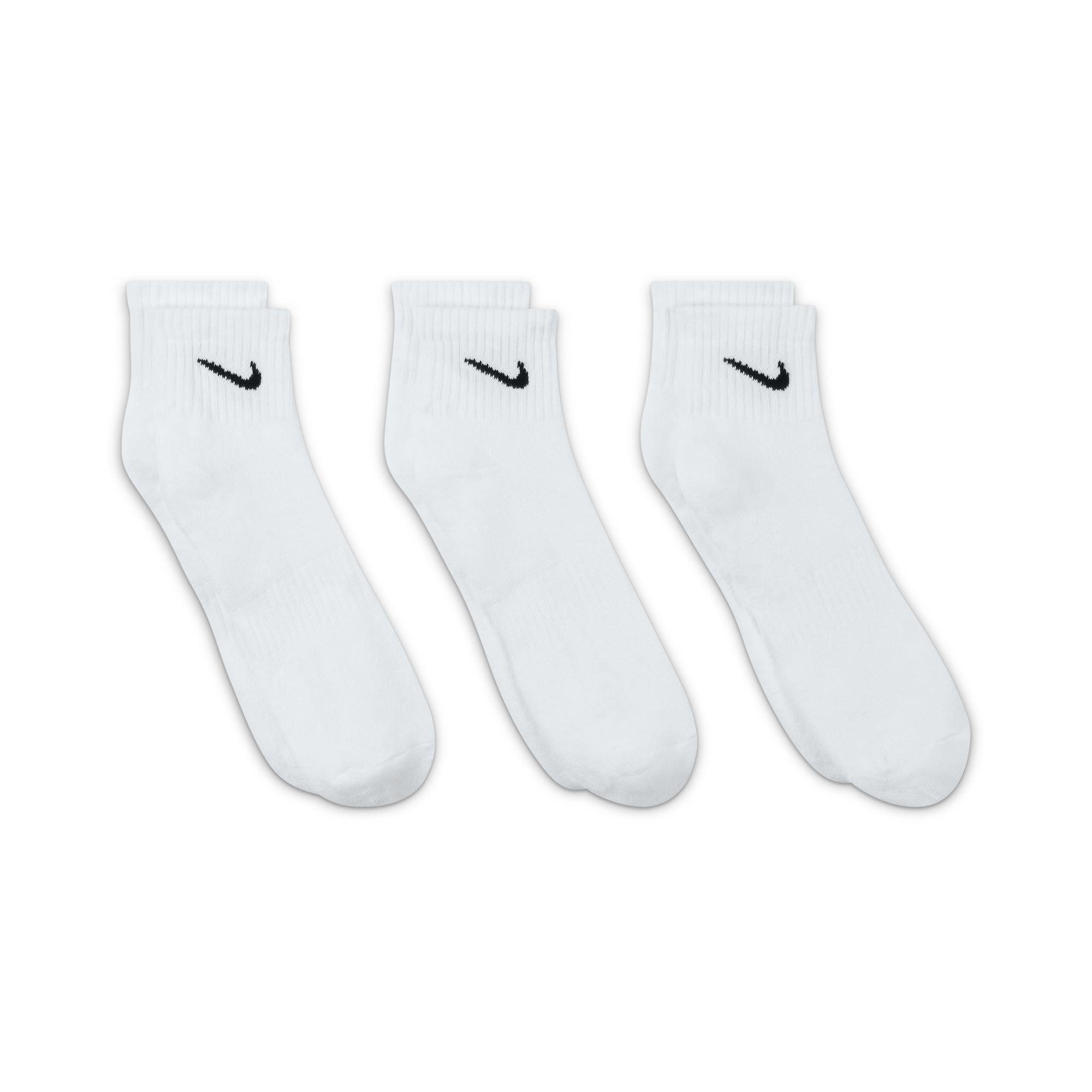 White/Black - Nike - Everyday Cushioned Ankle Socks 3 Pack - 5