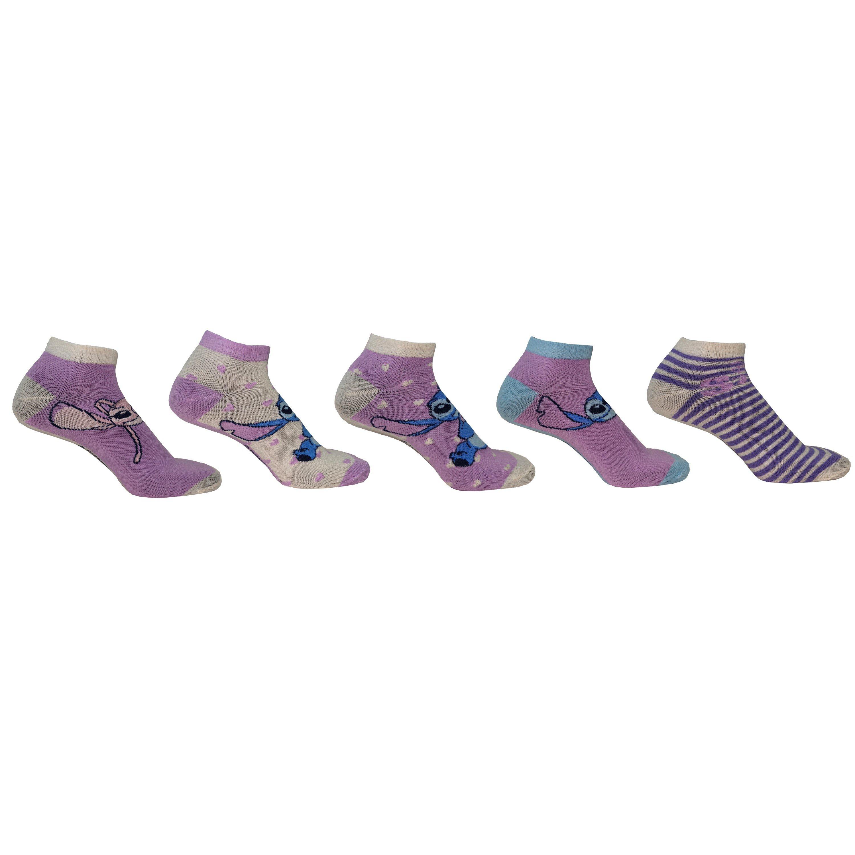 Multi - Character - Womens 5 Pack Stitch Trainer Socks - 1