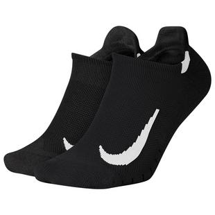 Black/White - Nike - Multiplier Adults Running No Show Socks 2 Pack - 1
