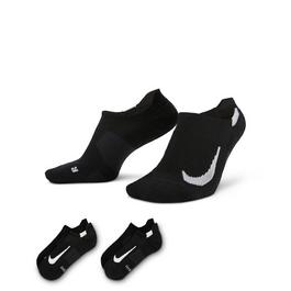 Nike Multiplier Adults Running No Show Socks 2 Pack