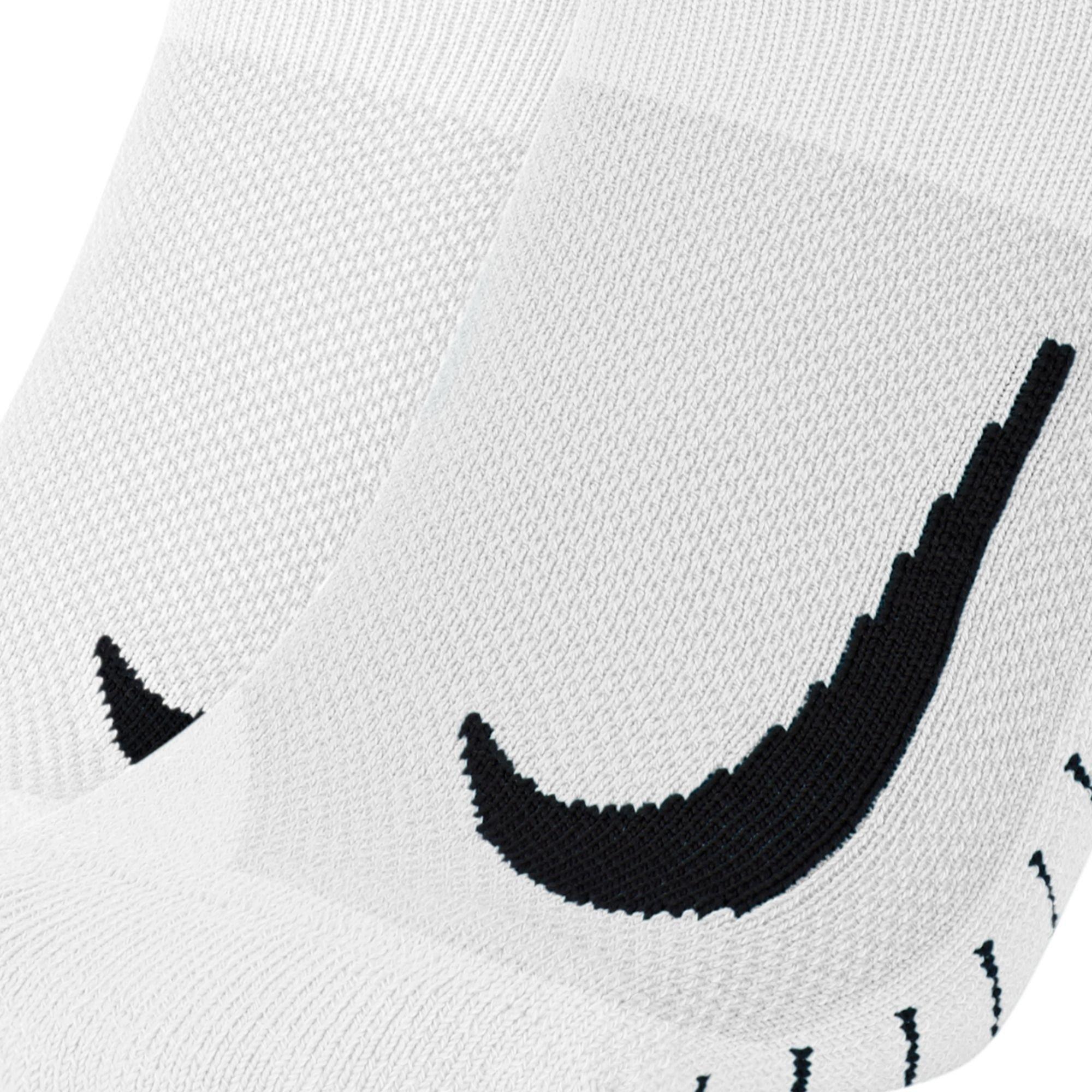 White/Black - Nike - Multiplier Adults Running No Show Socks 2 Pack - 5