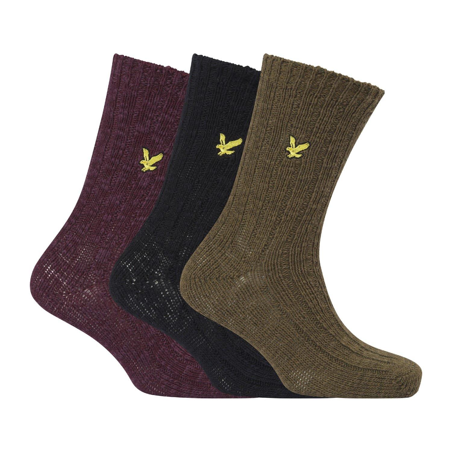 Multi Colour - Lyle and Scott - 3 Pack of Chunky Knitted Socks
