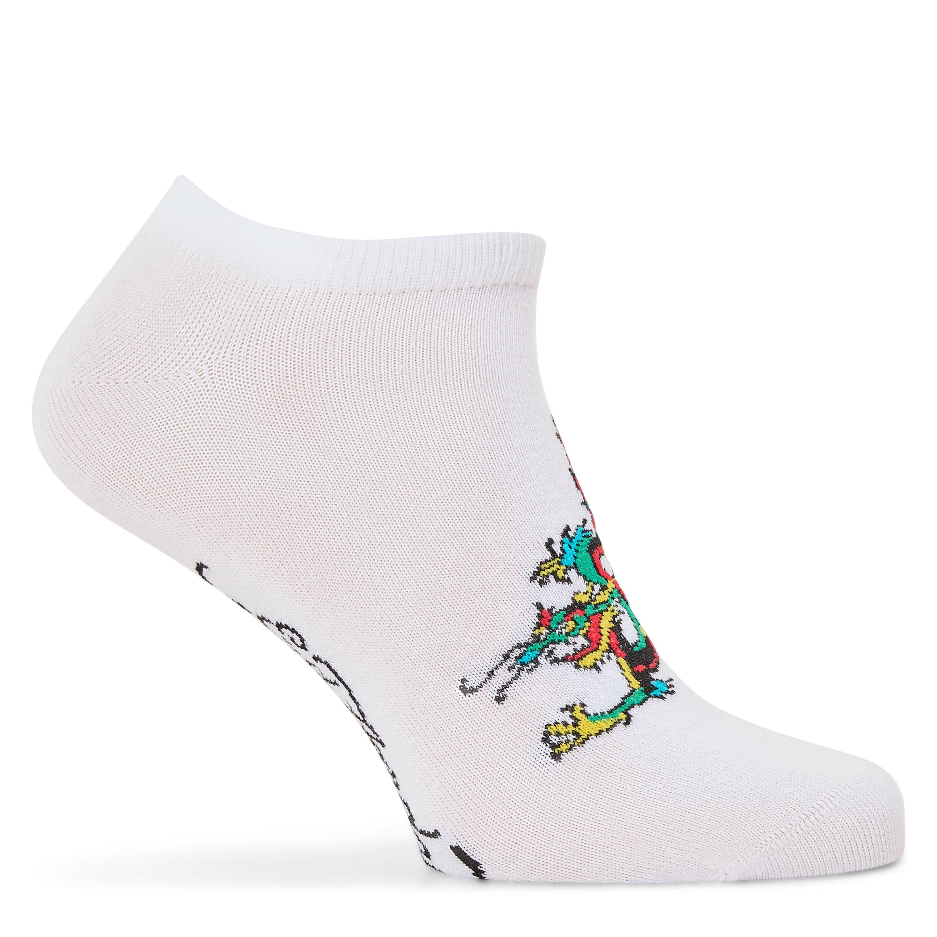 White - Ed Hardy - Men's 3 Pack Trainer Liner Socks - 2