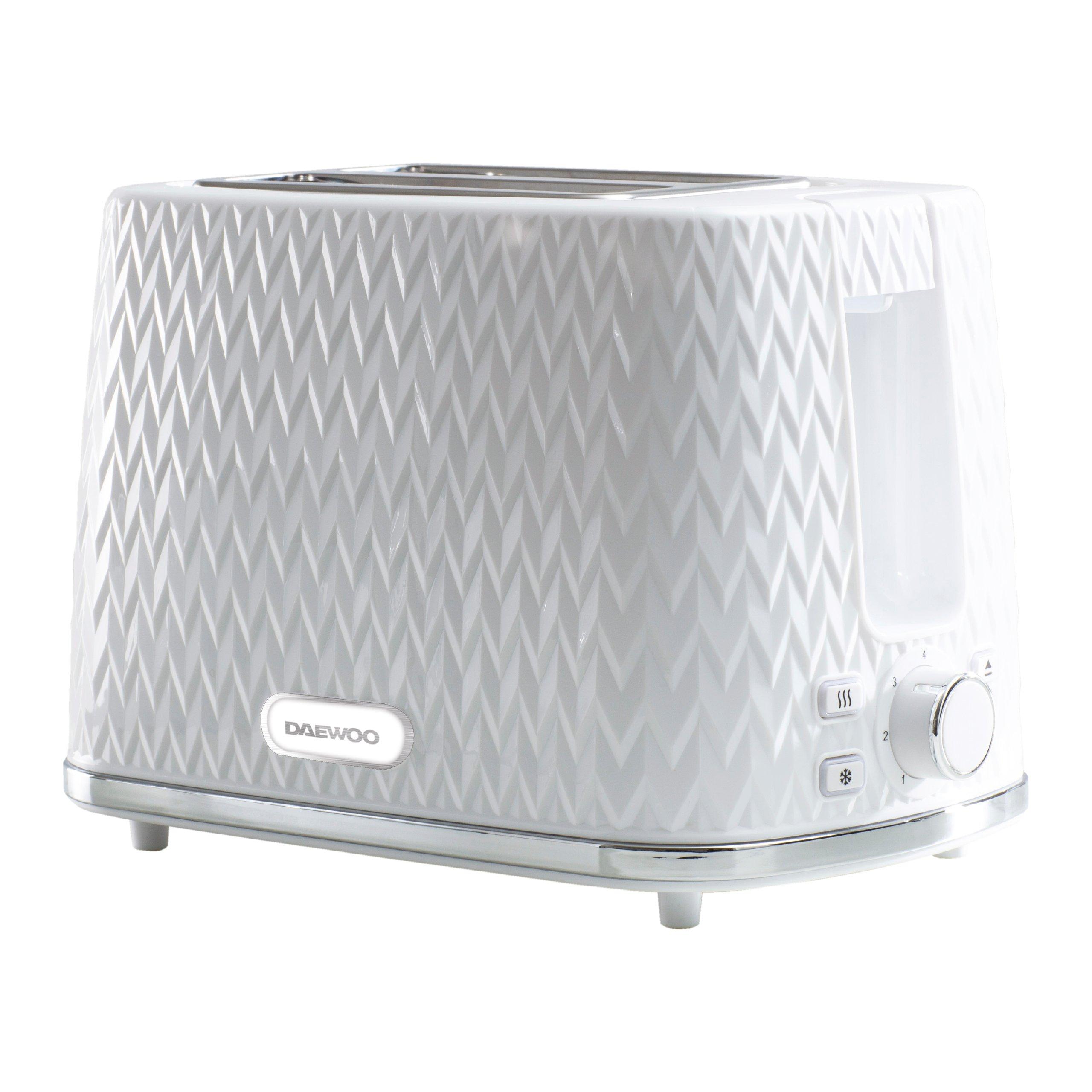 White - Daewoo Electricals - White Argyle 2 Slice Toaster - 1