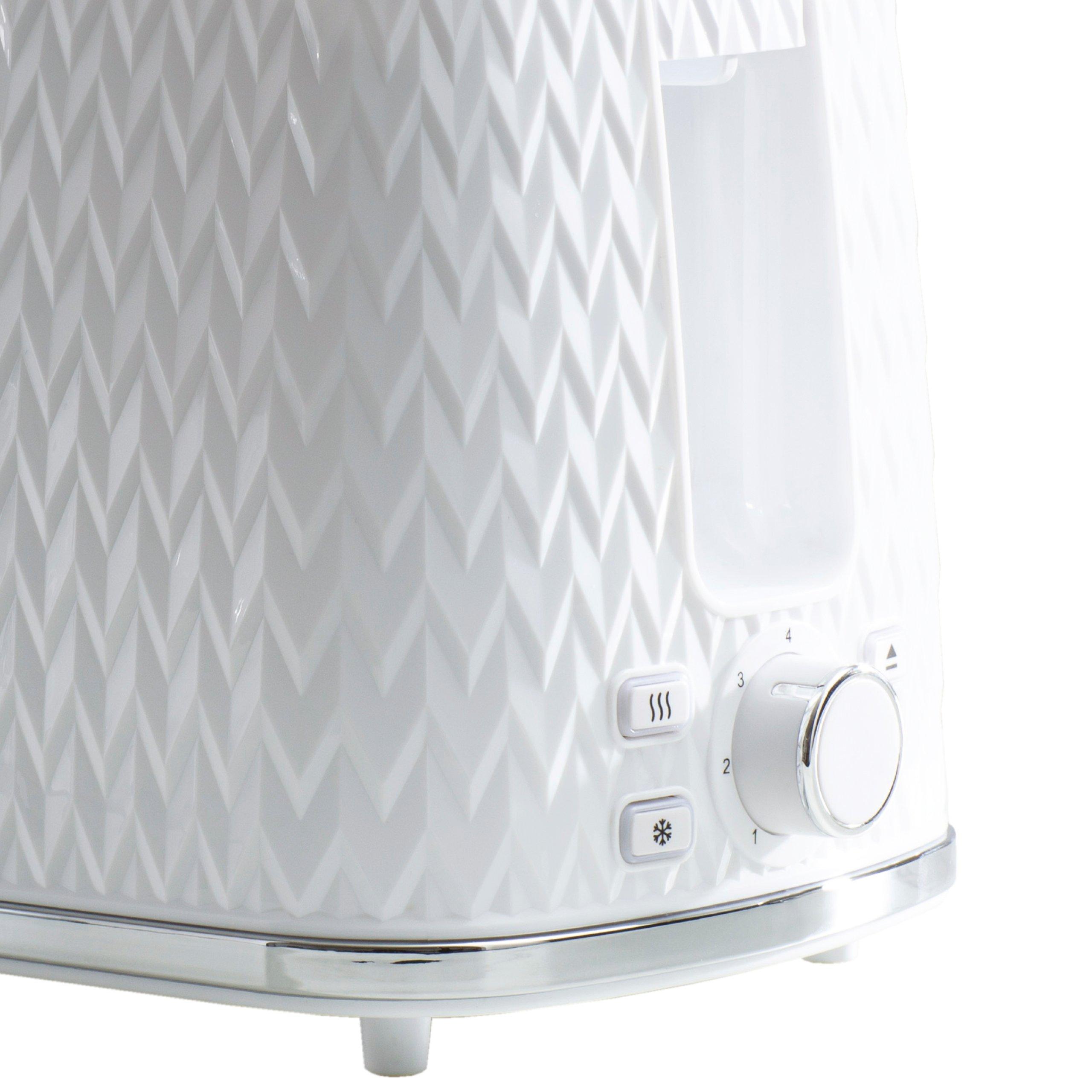 White - Daewoo Electricals - White Argyle 2 Slice Toaster - 3