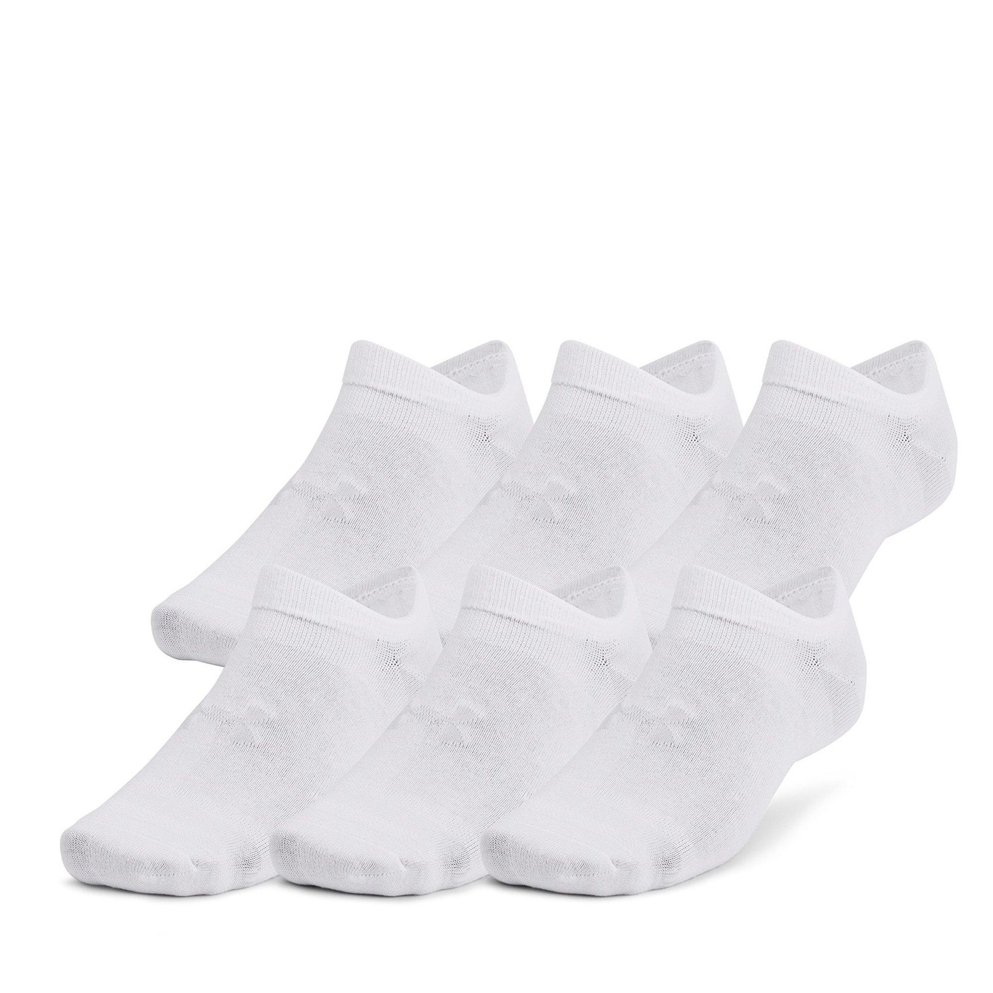White - Under Armour - Essential 6-Pack No-Show Socks Unisex - 1