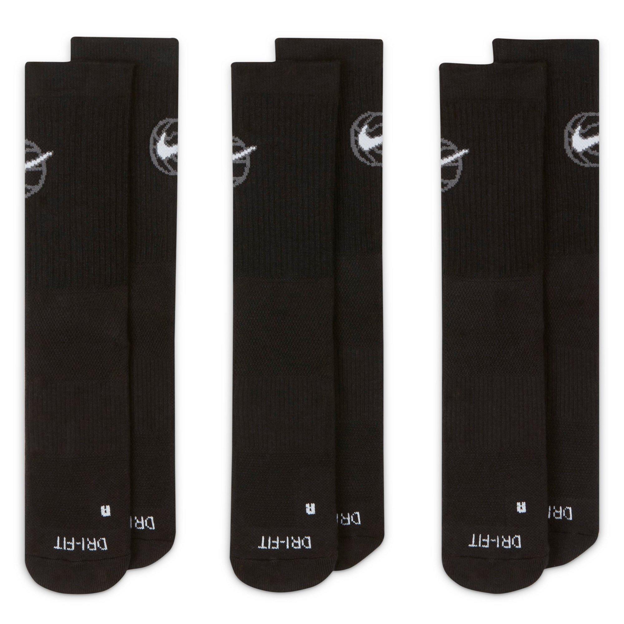 Black/White - Nike - Everyday Crew Socks 3 Pack - 3