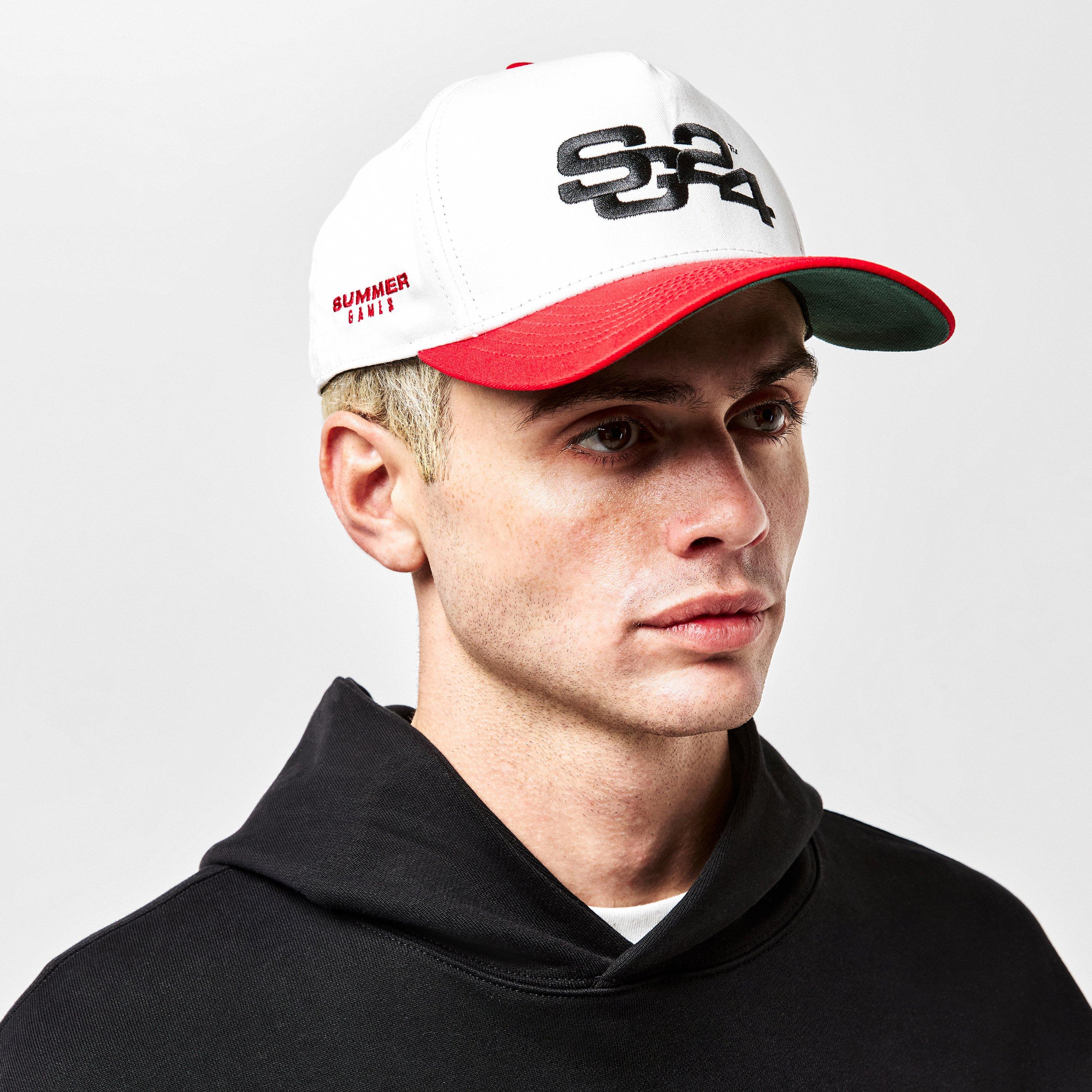 Cream/ Red - Summer Games - Men's Logo Embroidered Baseball Cap - 3