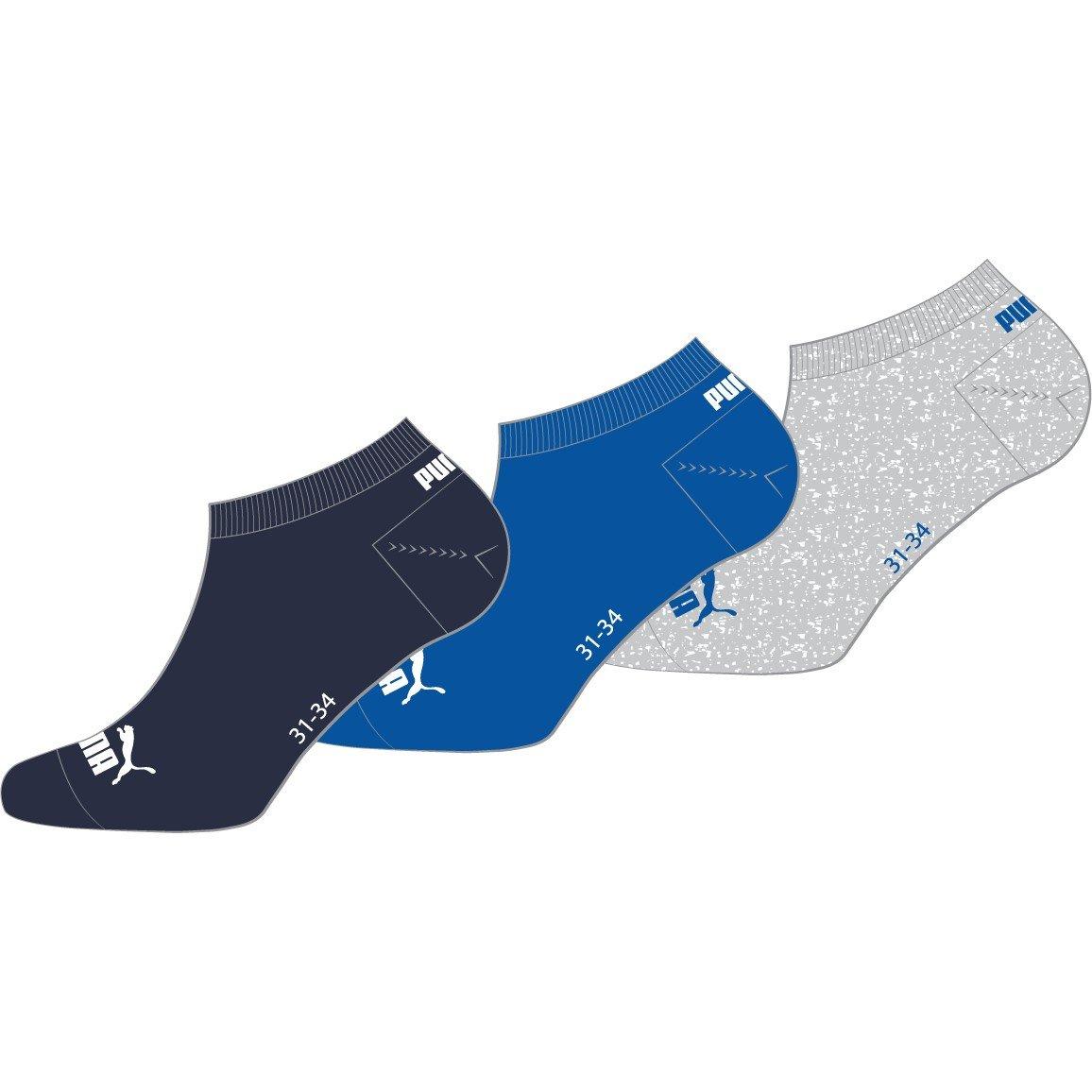 Puma  Kids Trainer Socks - Blue/Grey - 9–11.5
