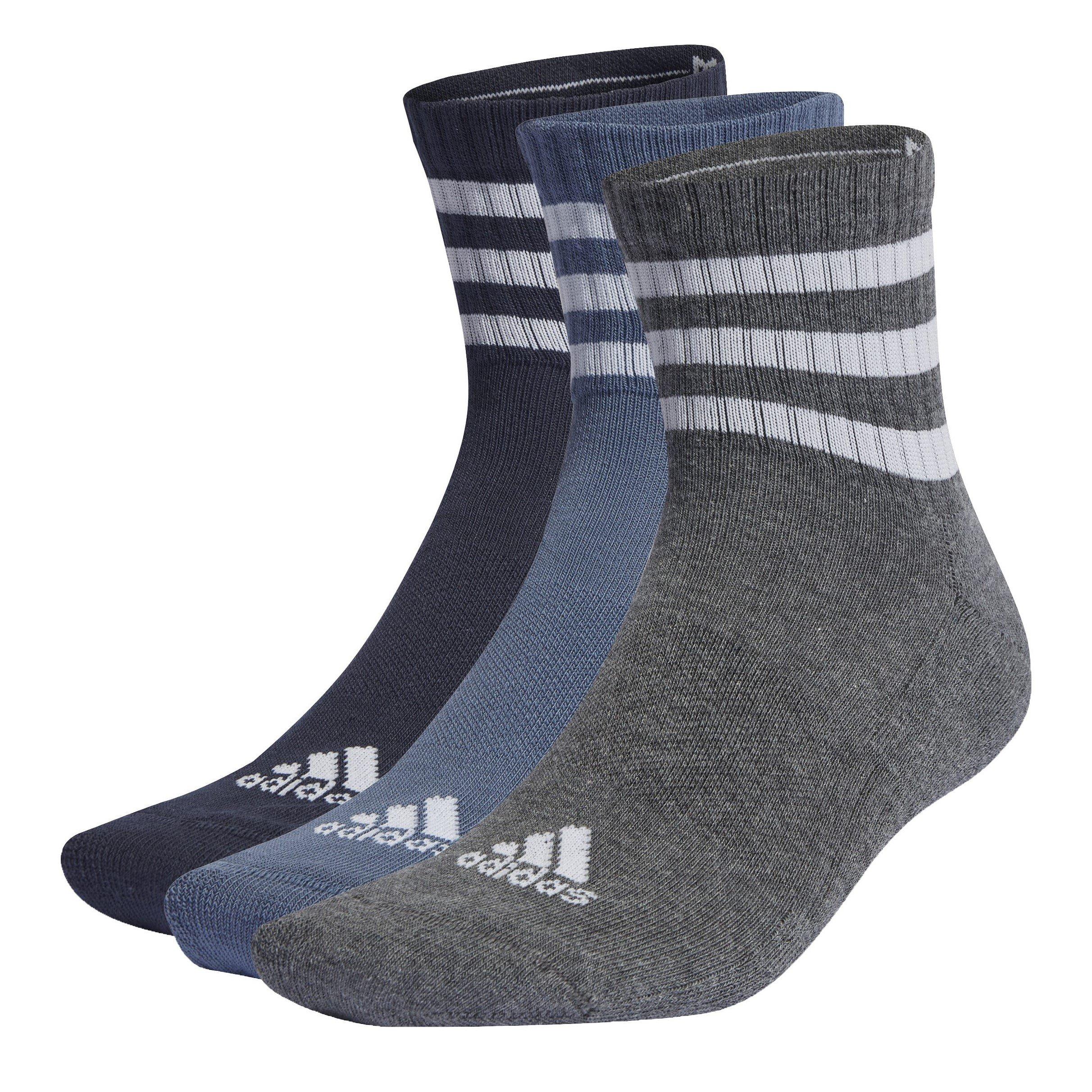 adidas 3 Stripes Cushioned Sportswear Mid Cut Socks 3 Pairs Calzini alla caviglia Sports Direct