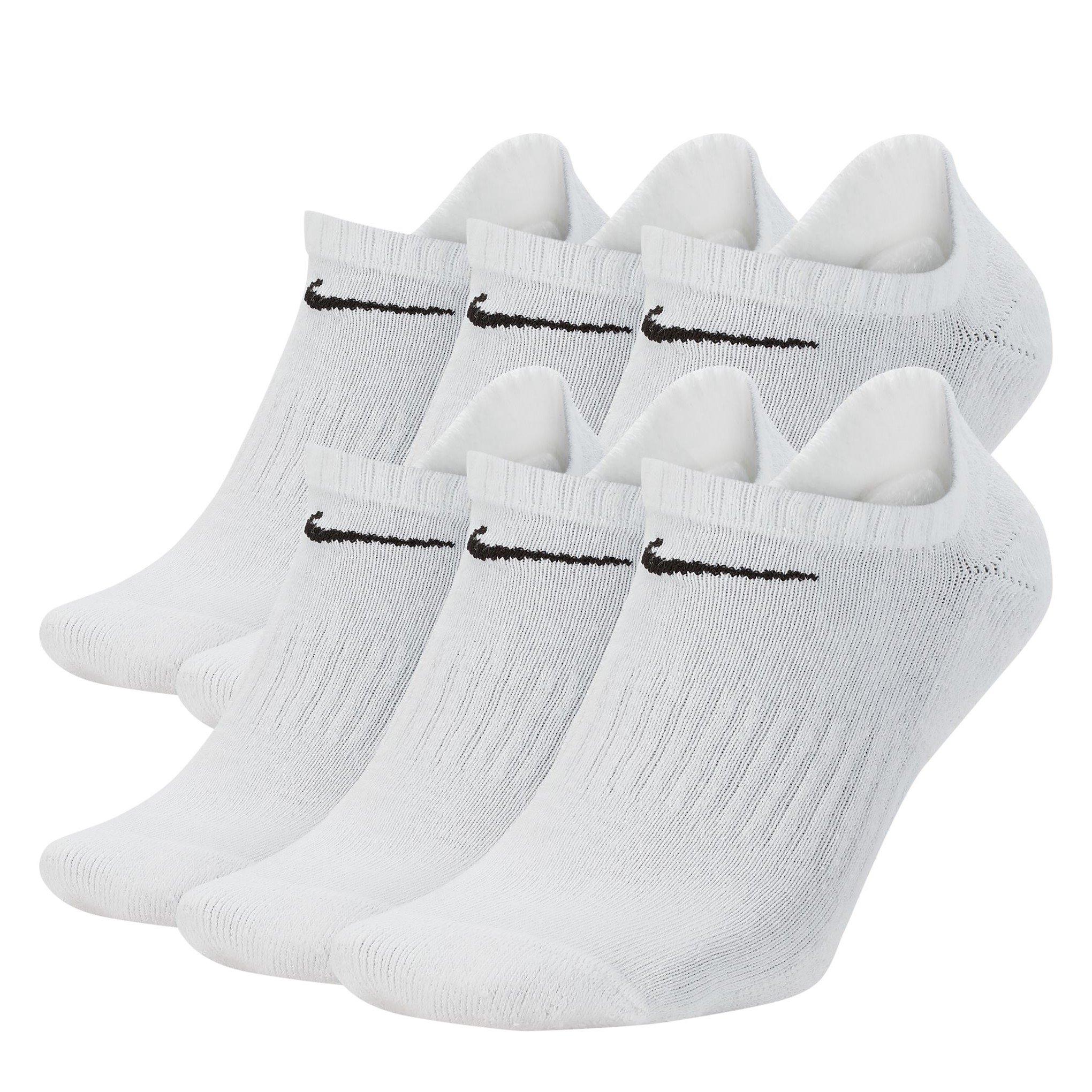 Nike Men's 6 Pack No Show Trainer Socks - White/Black - 11-14.5 XL