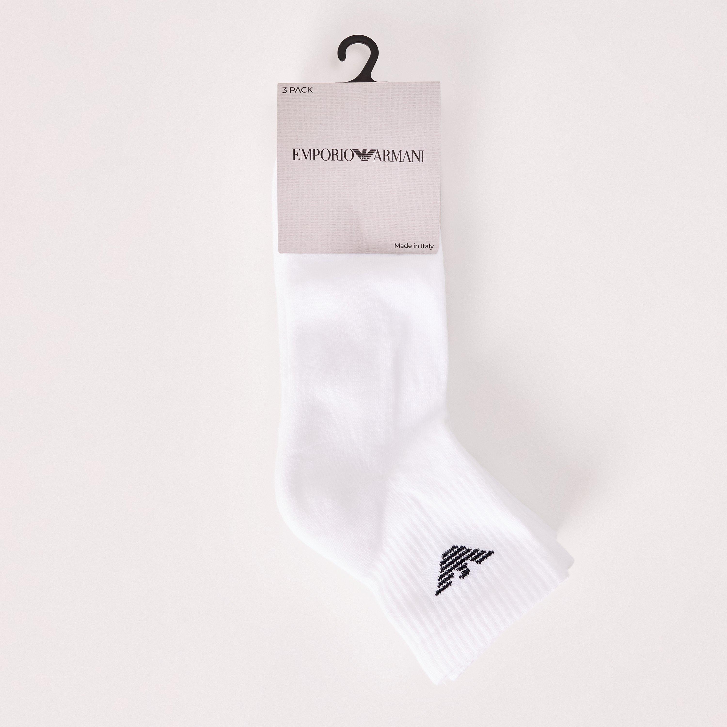 Emporio Armani Men's Trainer Socks - White M0066 - Mens 6-12