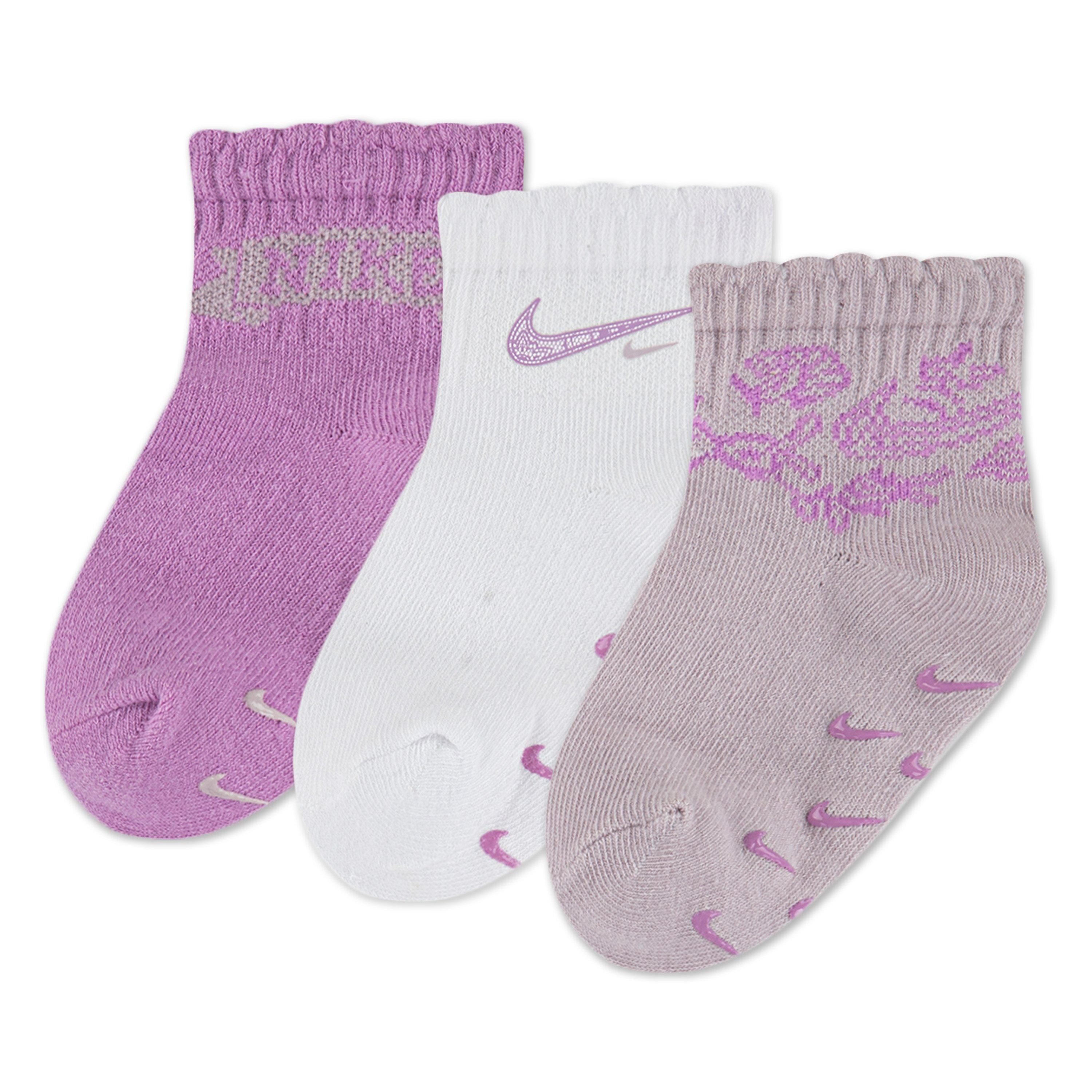 L.Magenta - Nike - 3 Pack Ankle Grip Trainer Socks