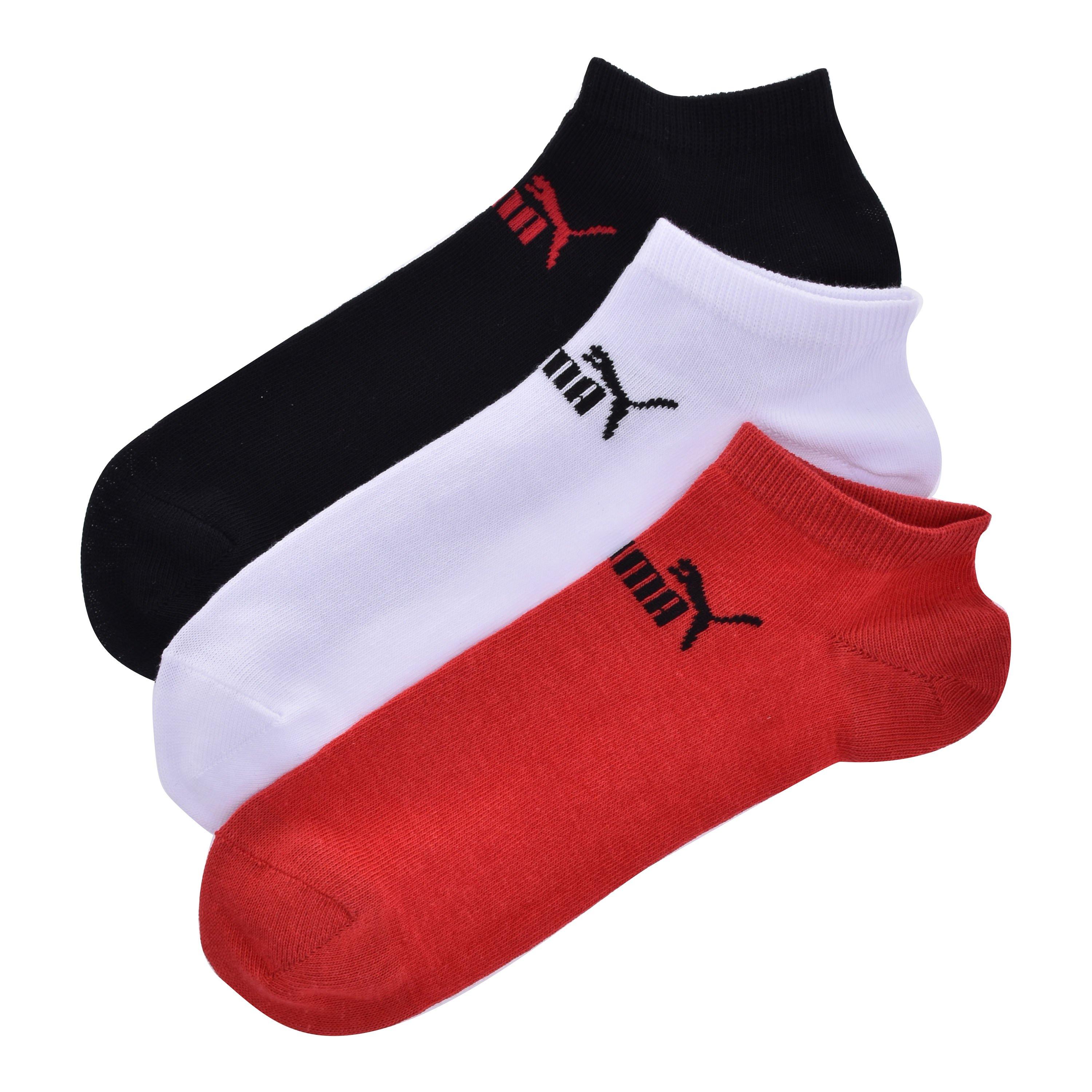 White/Black/Red - Puma - PUMA 3 Pack Trainer Socks - 1