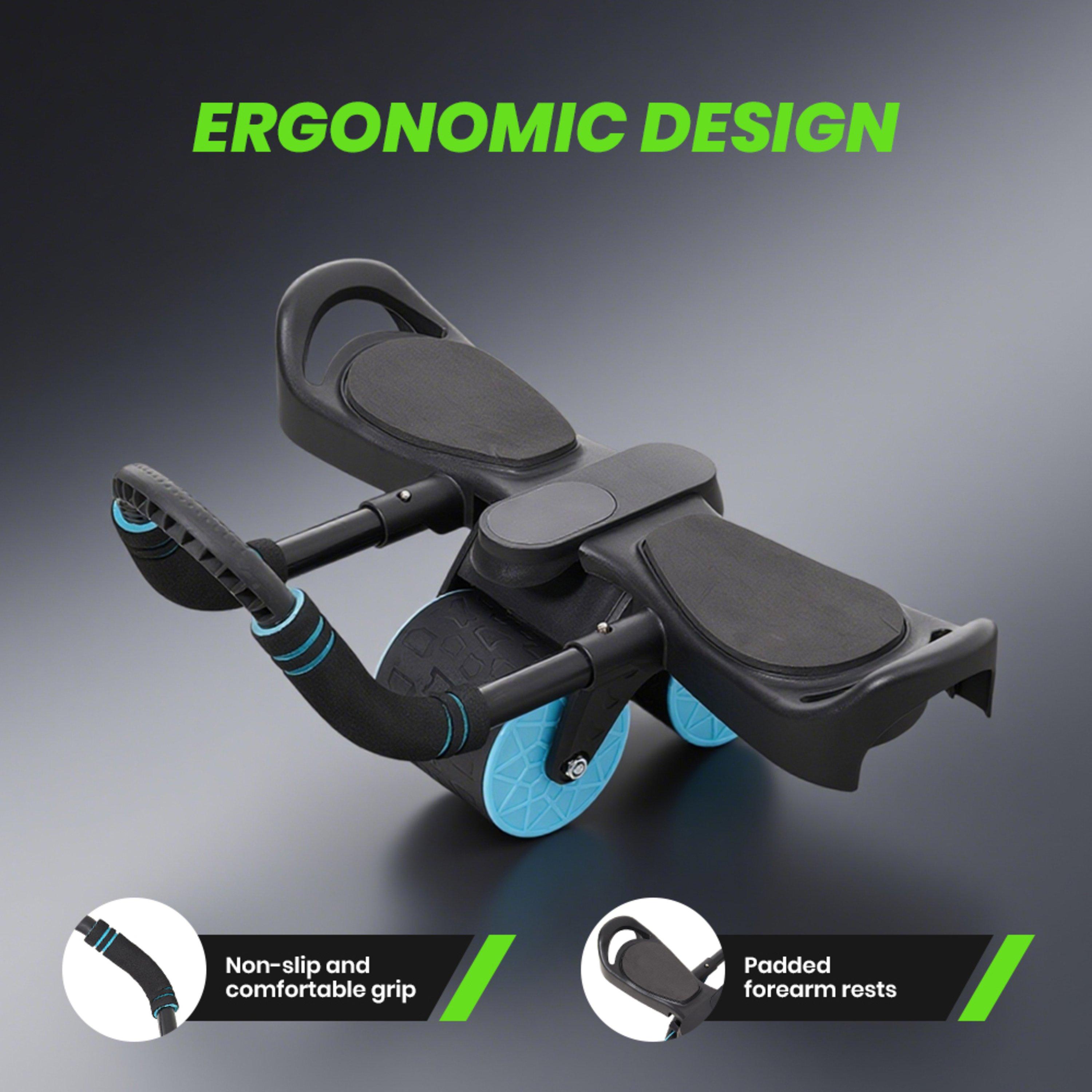 Black/Blue - LIFE IDEAS SPORT - Abdominal Roller with 2 weels - 4