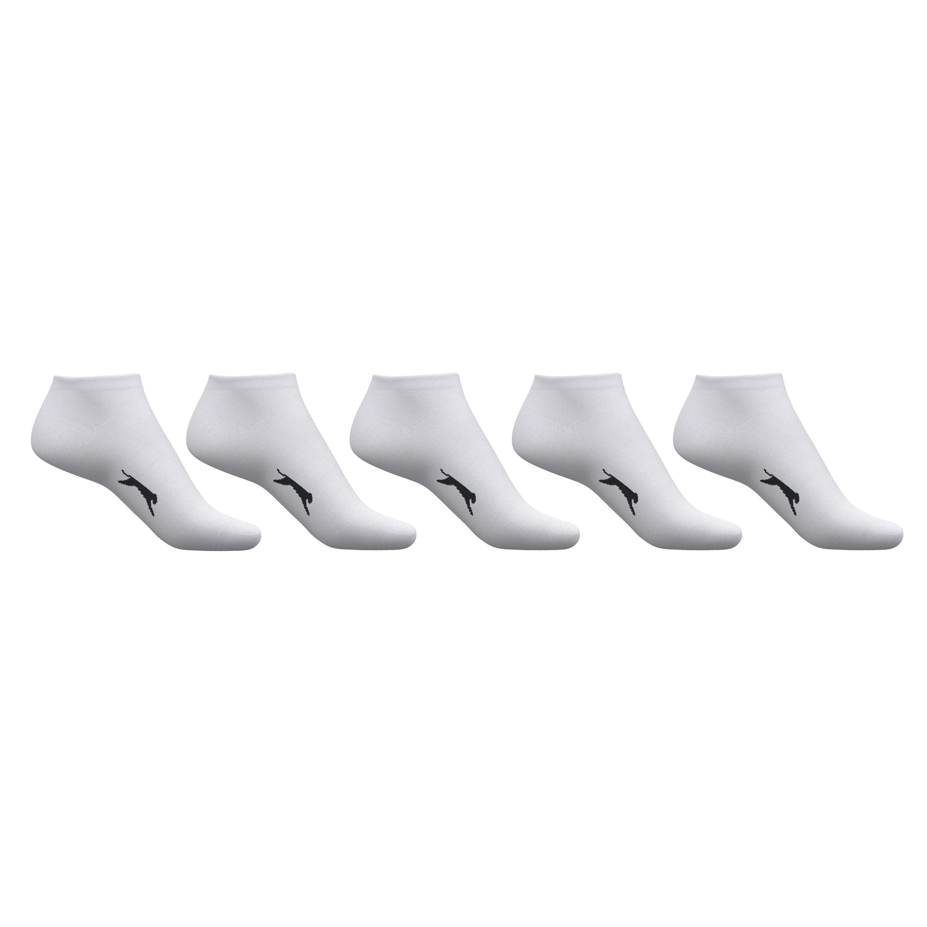 White - Slazenger - 5 Pack Trainer Socks Mens Size 7-11 - 1