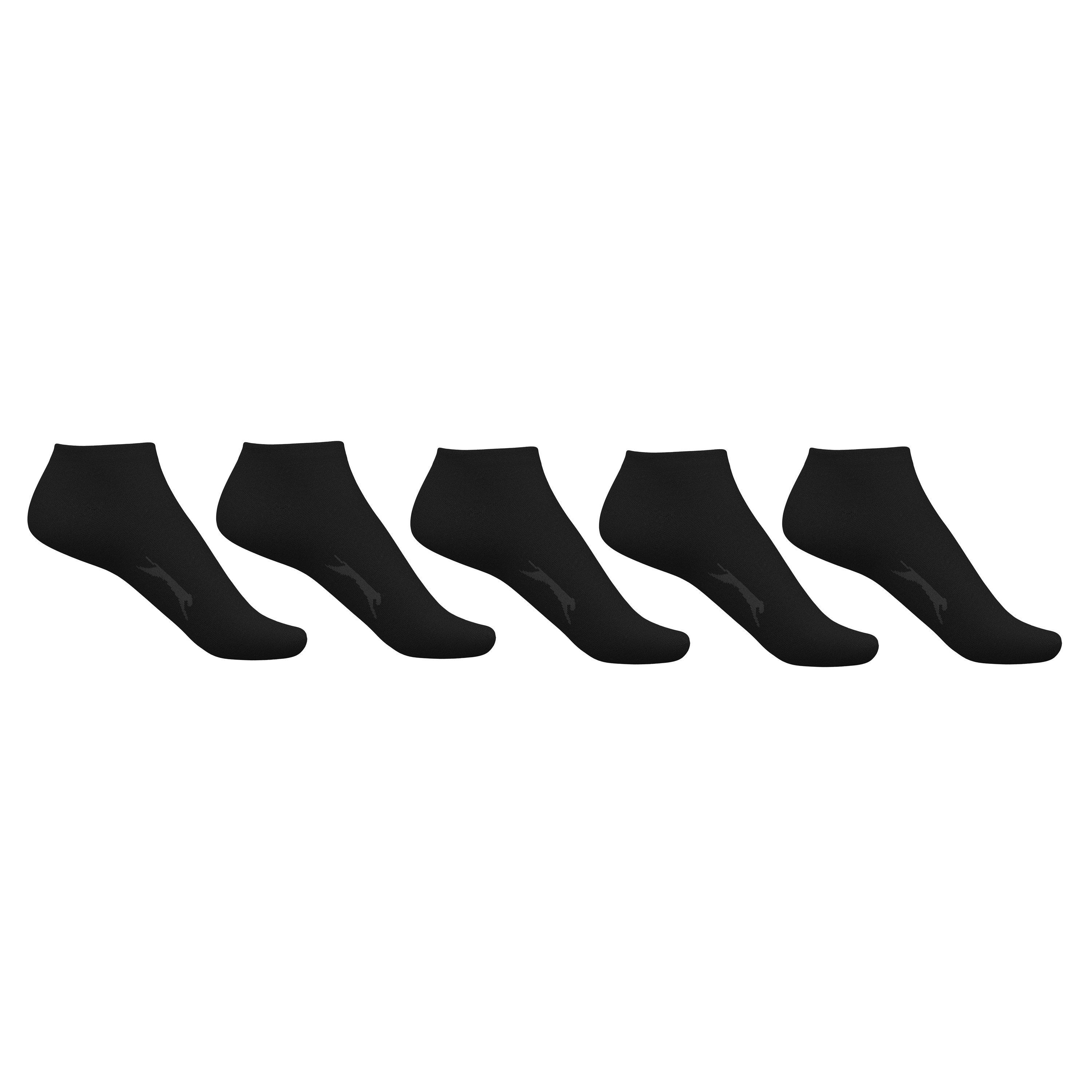 Slazenger Men's 5 Pack Trainer Socks - Black - Mens 12+
