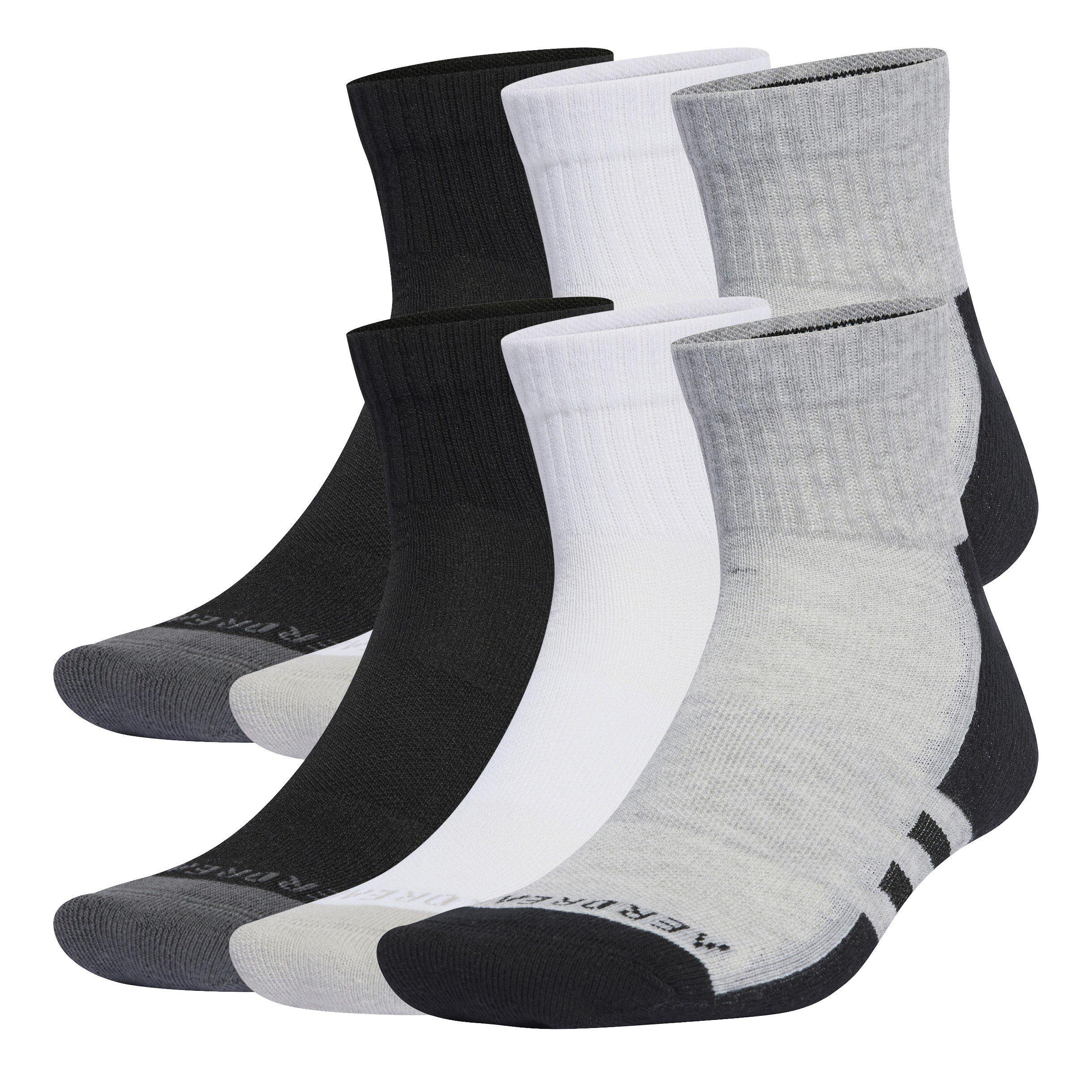 Gry/White/Black - adidas - Aeroready Ankle 6 Pack Socks - 1