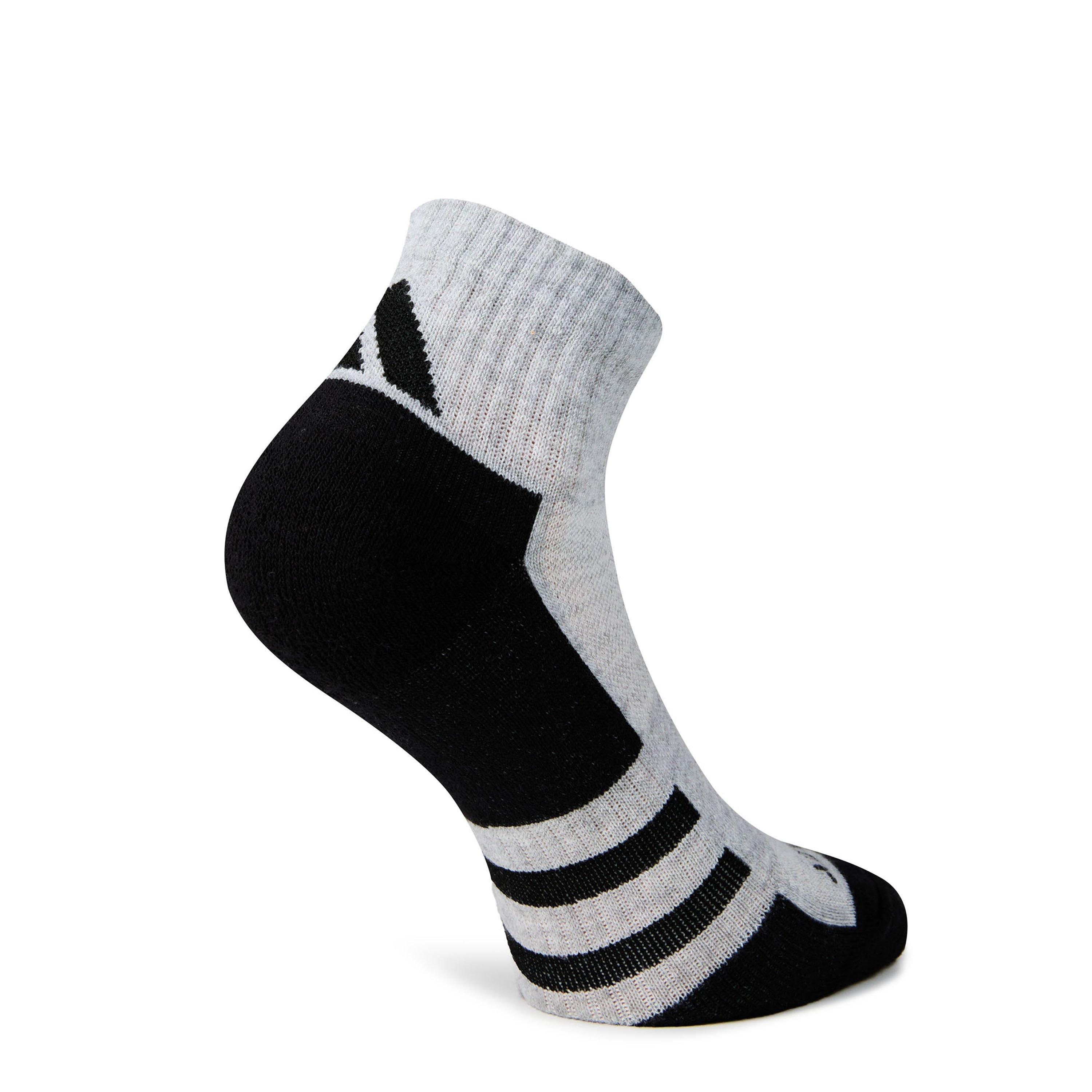 Gry/White/Black - adidas - Aeroready Ankle 6 Pack Socks Junior - 4