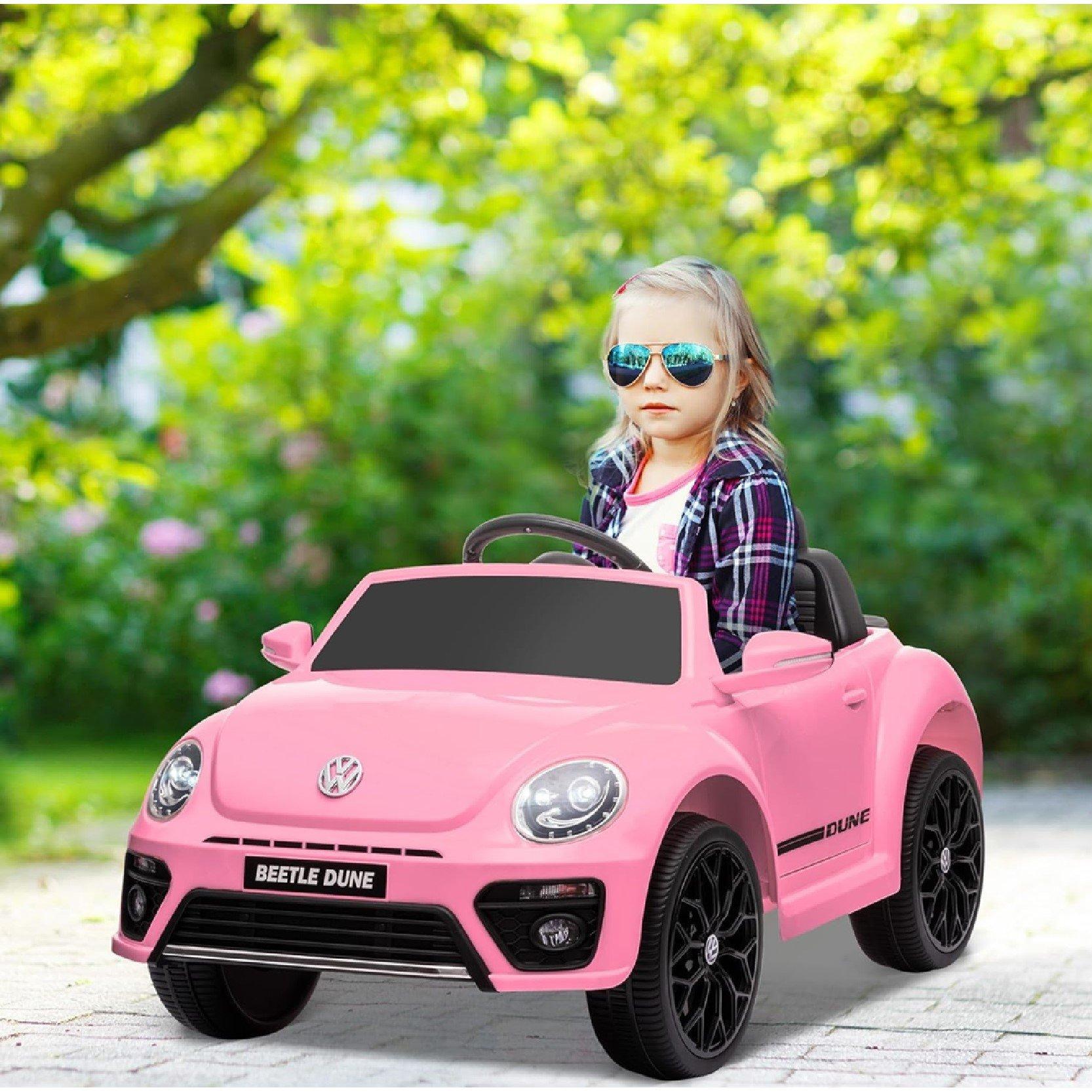 Pink - HOMCOM - Volkswagen Beetle Licensed 12V Ride on Car - 1