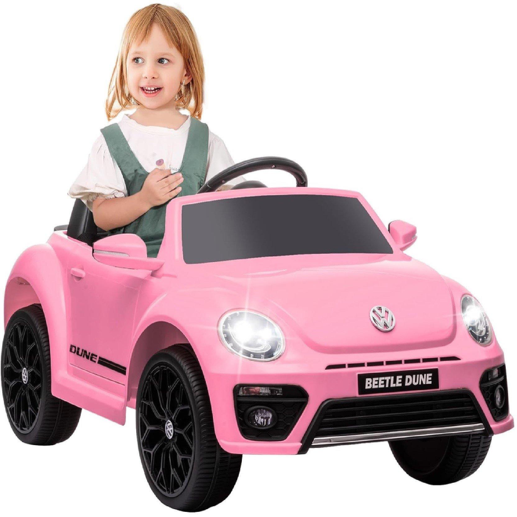 Pink - HOMCOM - Volkswagen Beetle Licensed 12V Ride on Car - 2