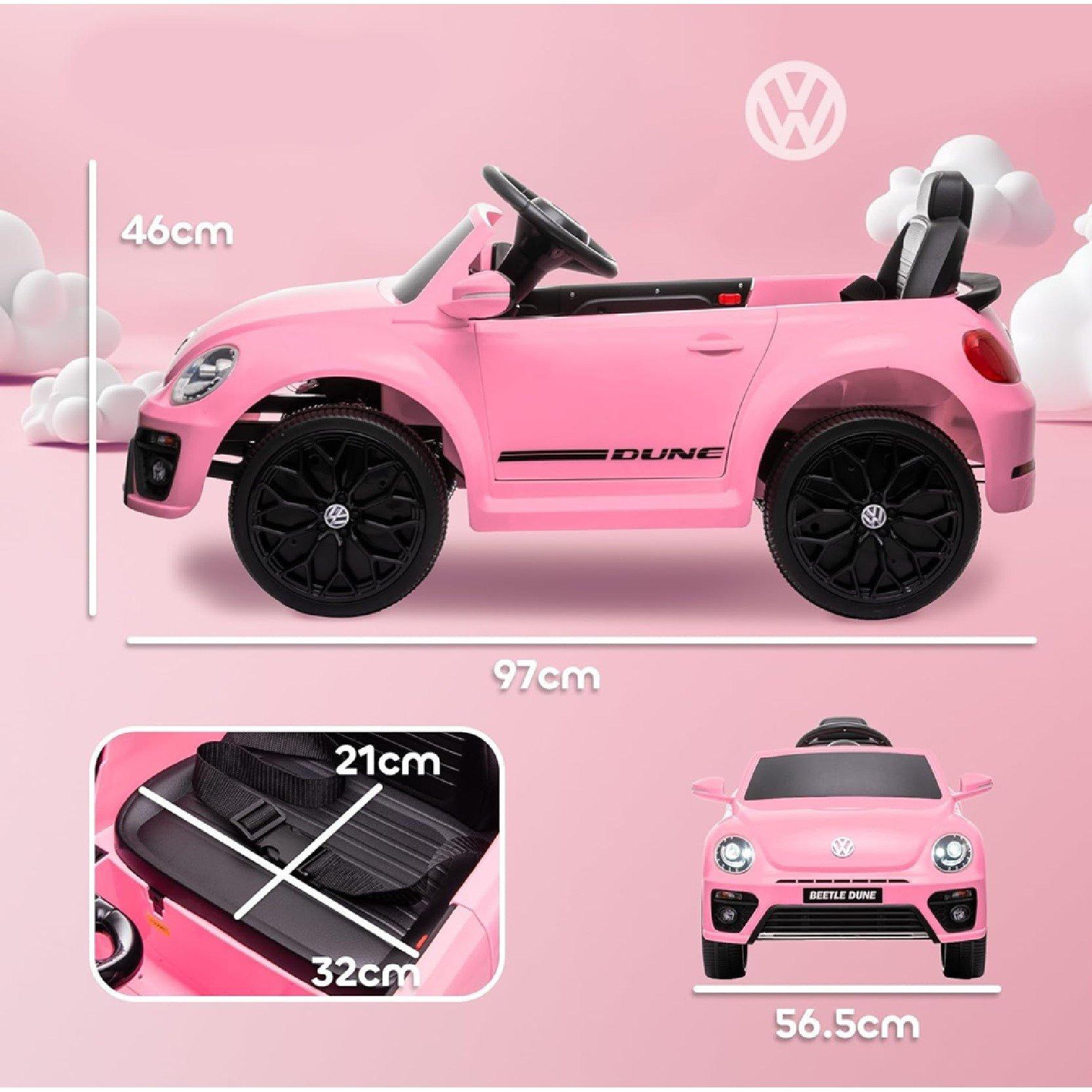 Pink - HOMCOM - Volkswagen Beetle Licensed 12V Ride on Car - 5