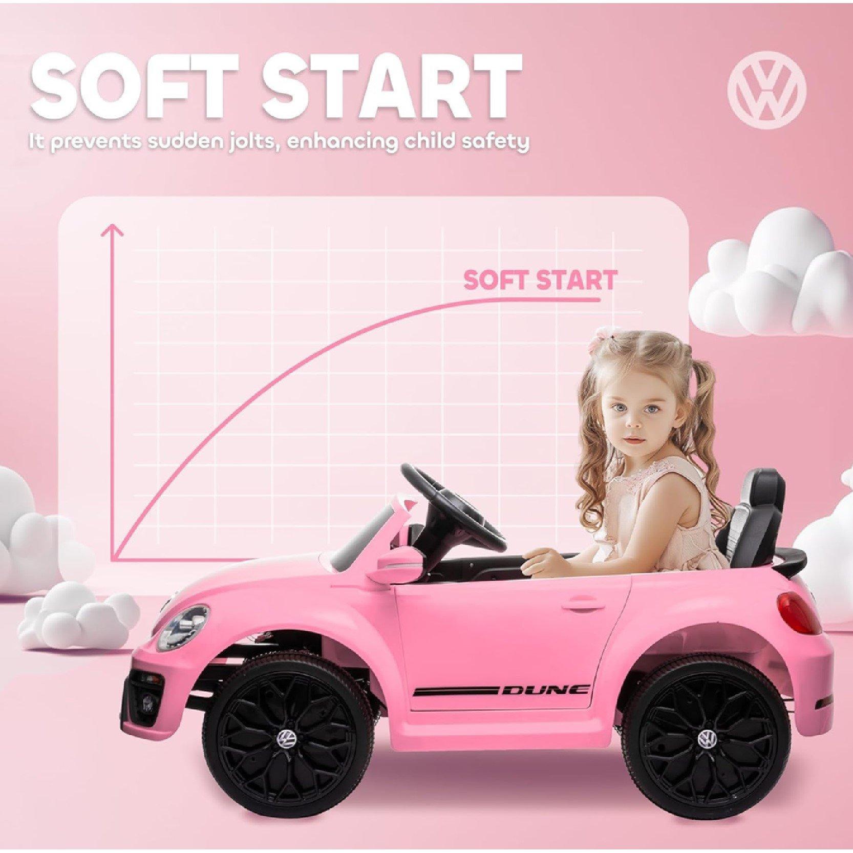 Pink - HOMCOM - Volkswagen Beetle Licensed 12V Ride on Car - 6