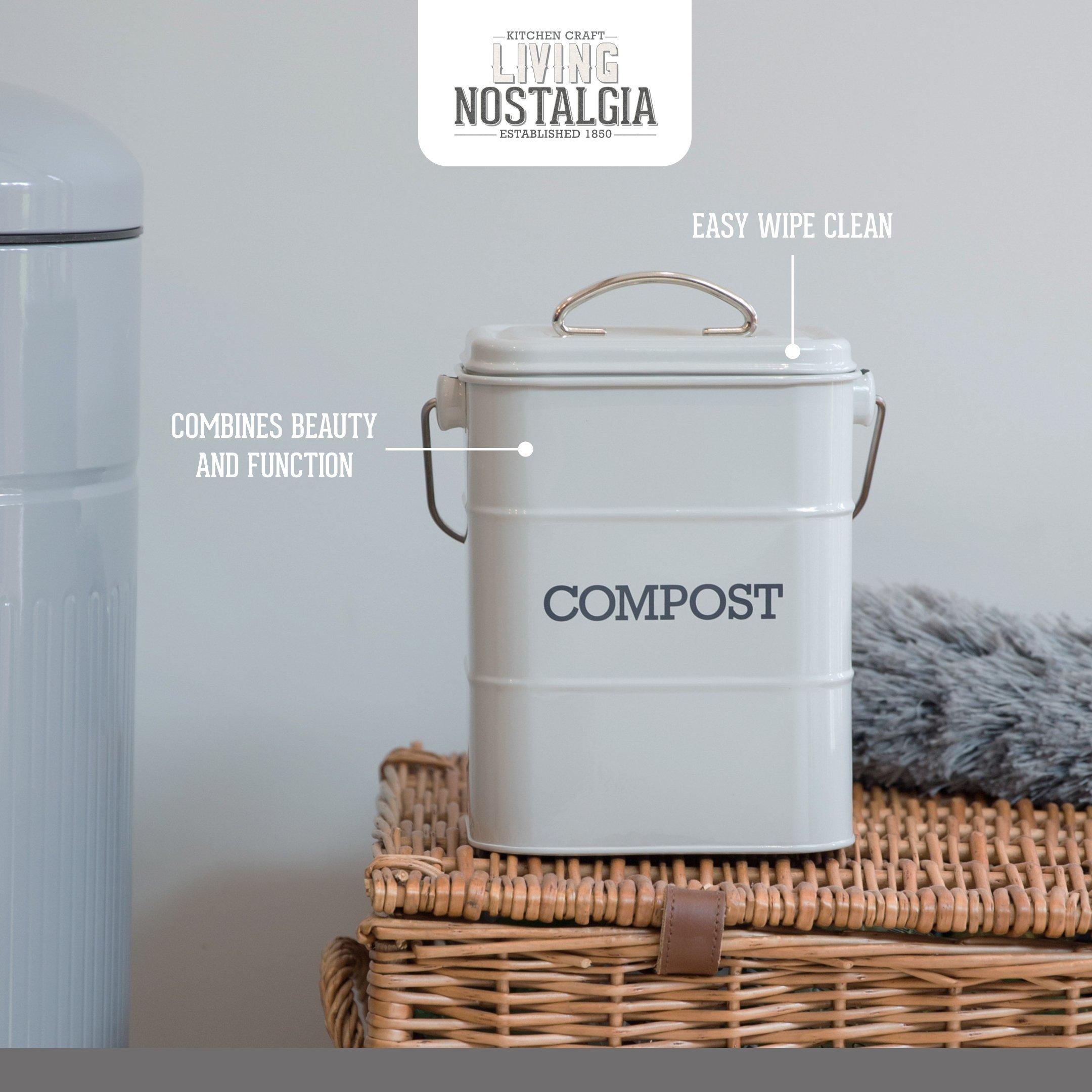 Grey - KitchenCraft - Living Nostalgia French Grey Compost Bin - 2