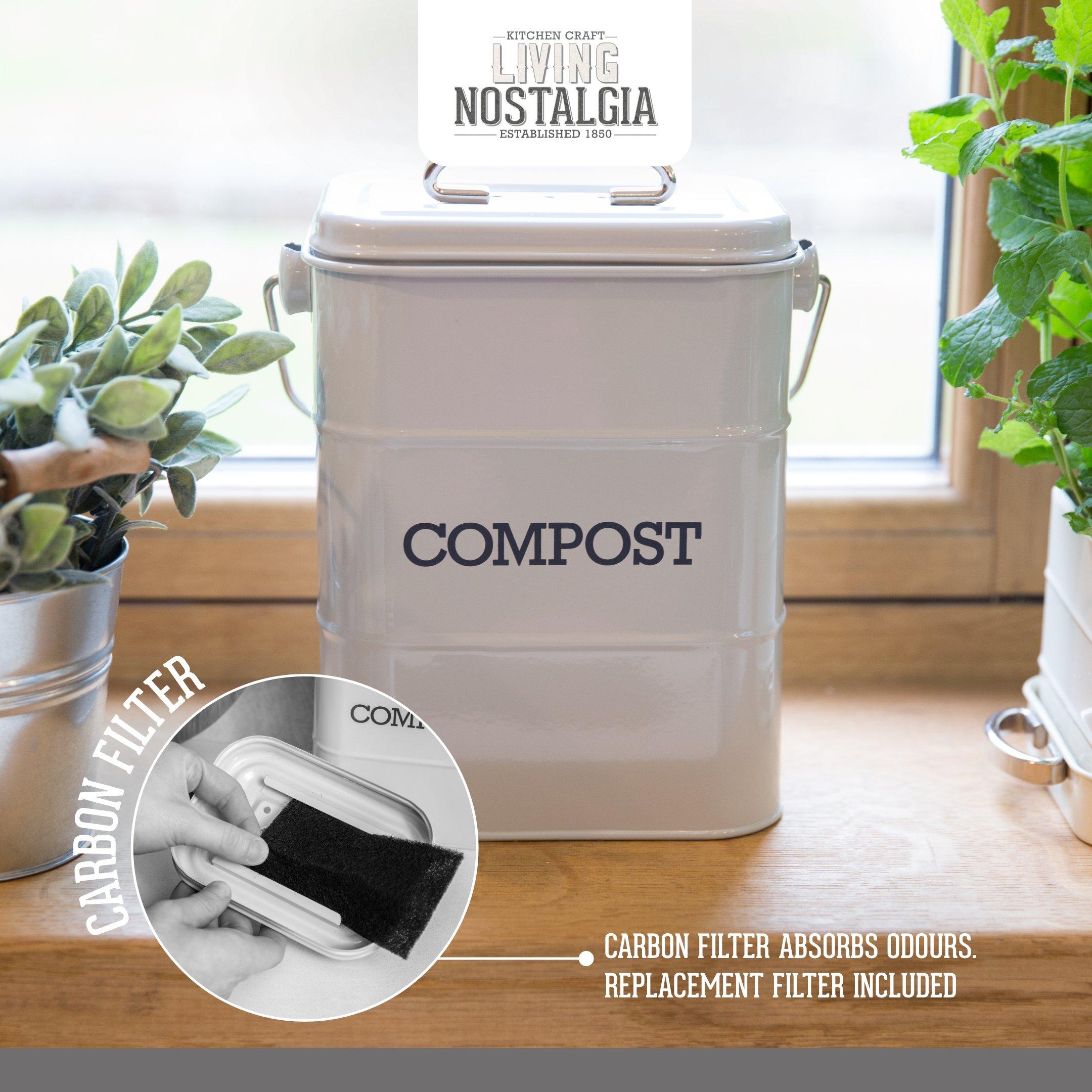 Grey - KitchenCraft - Living Nostalgia French Grey Compost Bin - 3