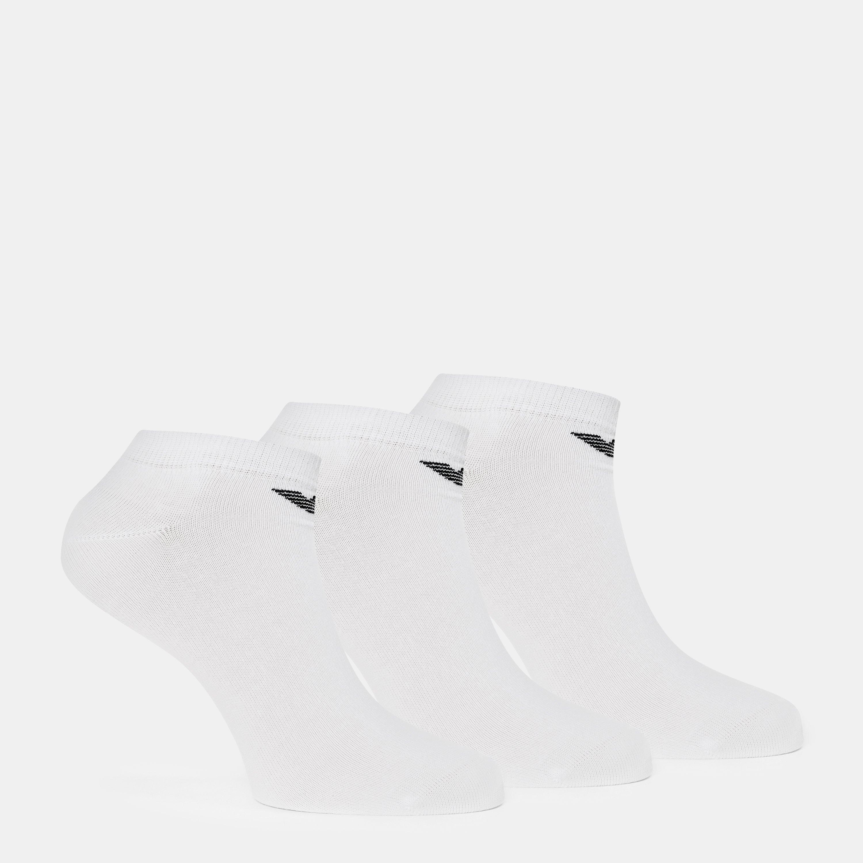 White M0066 - Emporio Armani - Men's Low Cut Breathable Trainer Socks - 1