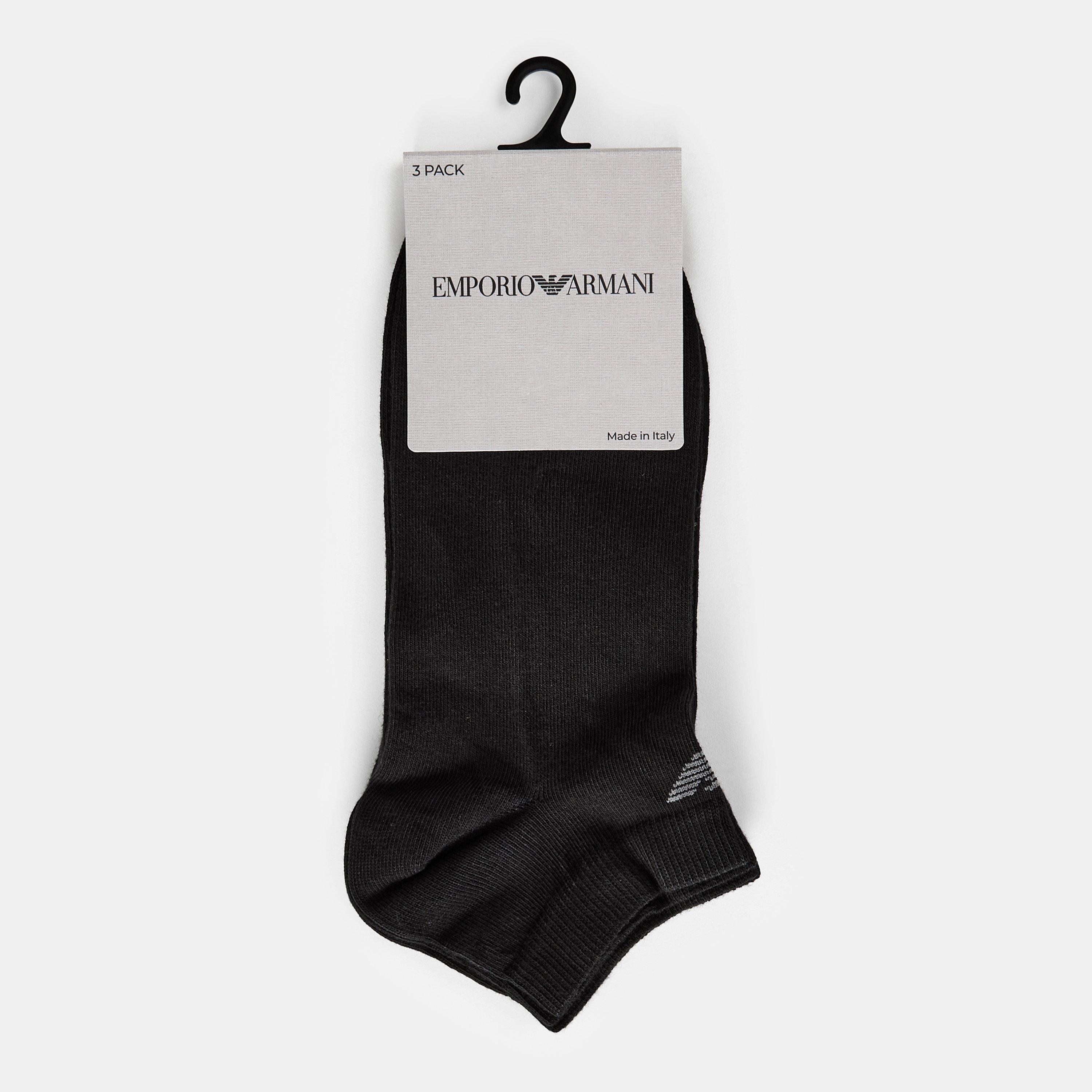 Black MC061 - Emporio Armani - Men's Low Cut Breathable Trainer Socks - 2