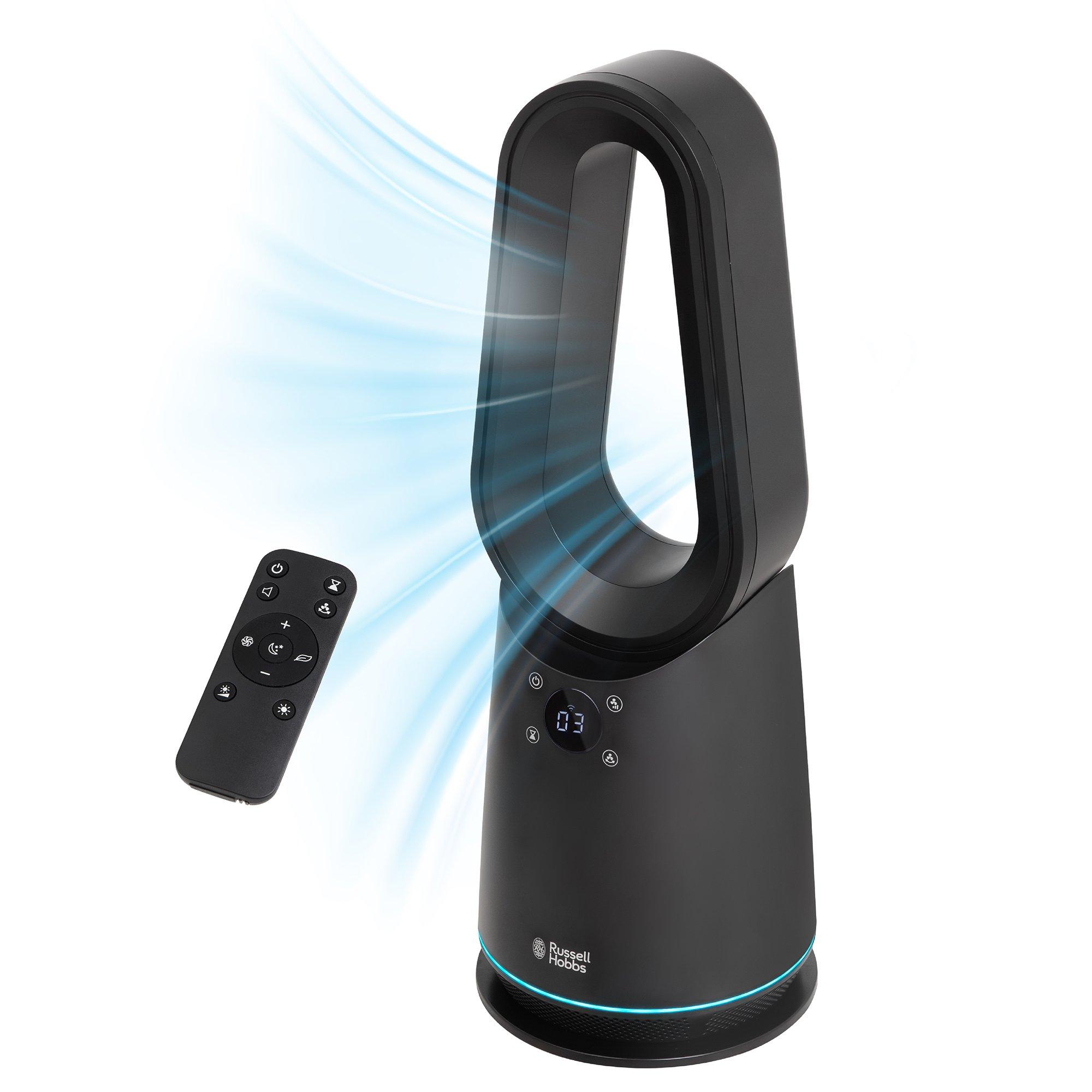 Black - Russell Hobbs - RHCBLDL10BSM Smart Bladeless Cooling Fan in Black - 1