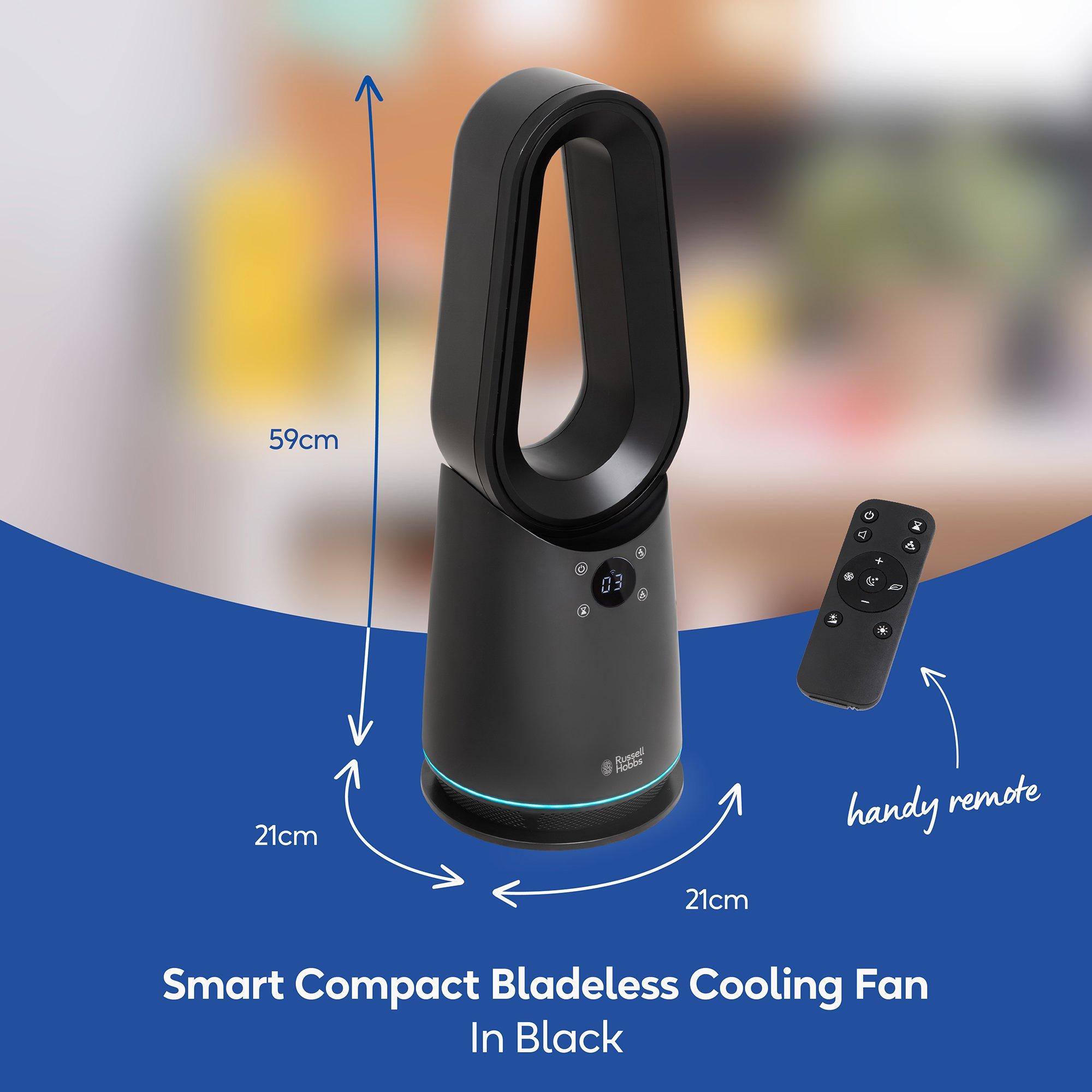 Black - Russell Hobbs - RHCBLDL10BSM Smart Bladeless Cooling Fan in Black - 2