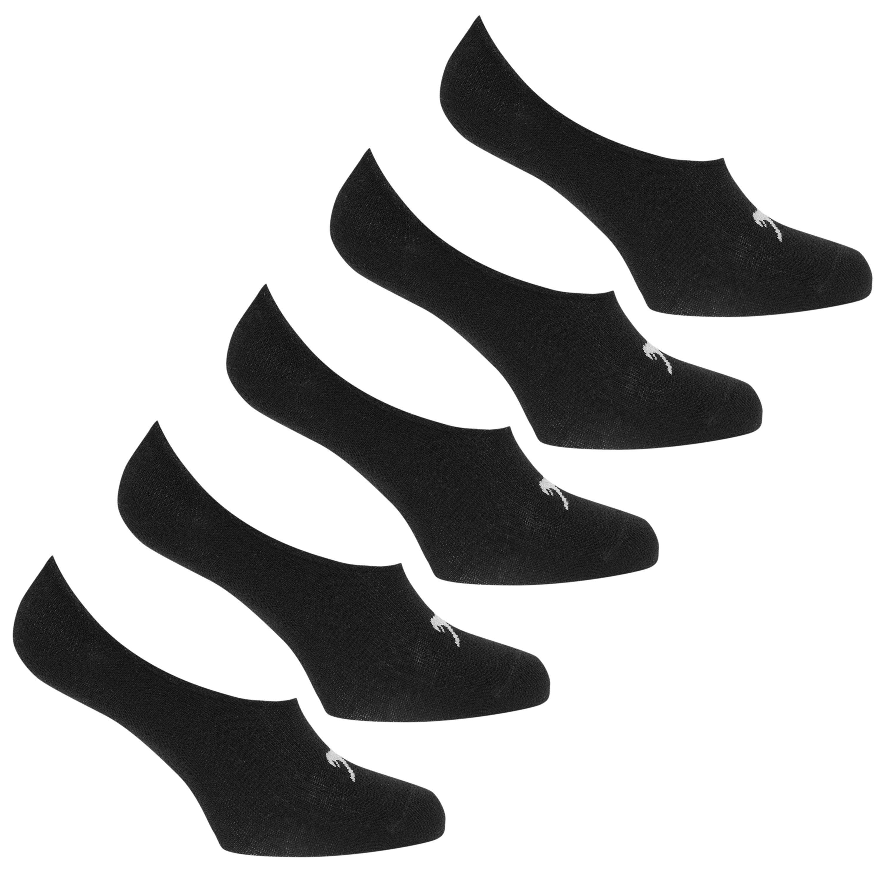 Slazenger Women's Invisible 5 Pack Socks - Black - Ladies 4-8