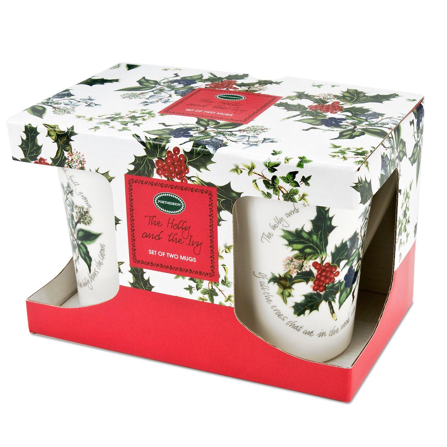 Green - Portmeirion Holly and Ivy - The Holly and the Ivy Set of 2 Mugs - 1